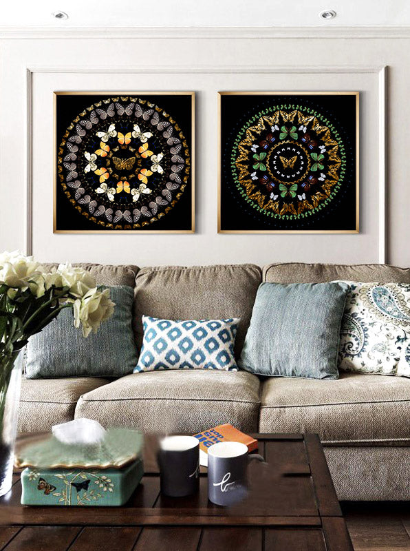 Butterfly Crystal Art Print with Gold Aluminum Floater Frame - Elegant Wall Decor for Living Room, Bedroom & Office - Perfect Gift for Home Decor & Housewarming