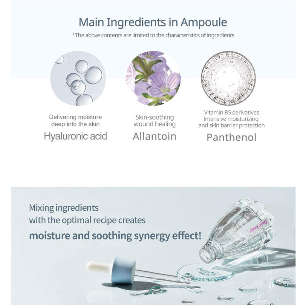Dermamular Dear Lady Hyaloid Ampoule 30ml - Anti-Aging Facial Serum with Hyaluronic Acid for Hydration & Wrinkle Reduction | Perfect for Daily Skincare Routine & Night Treatment