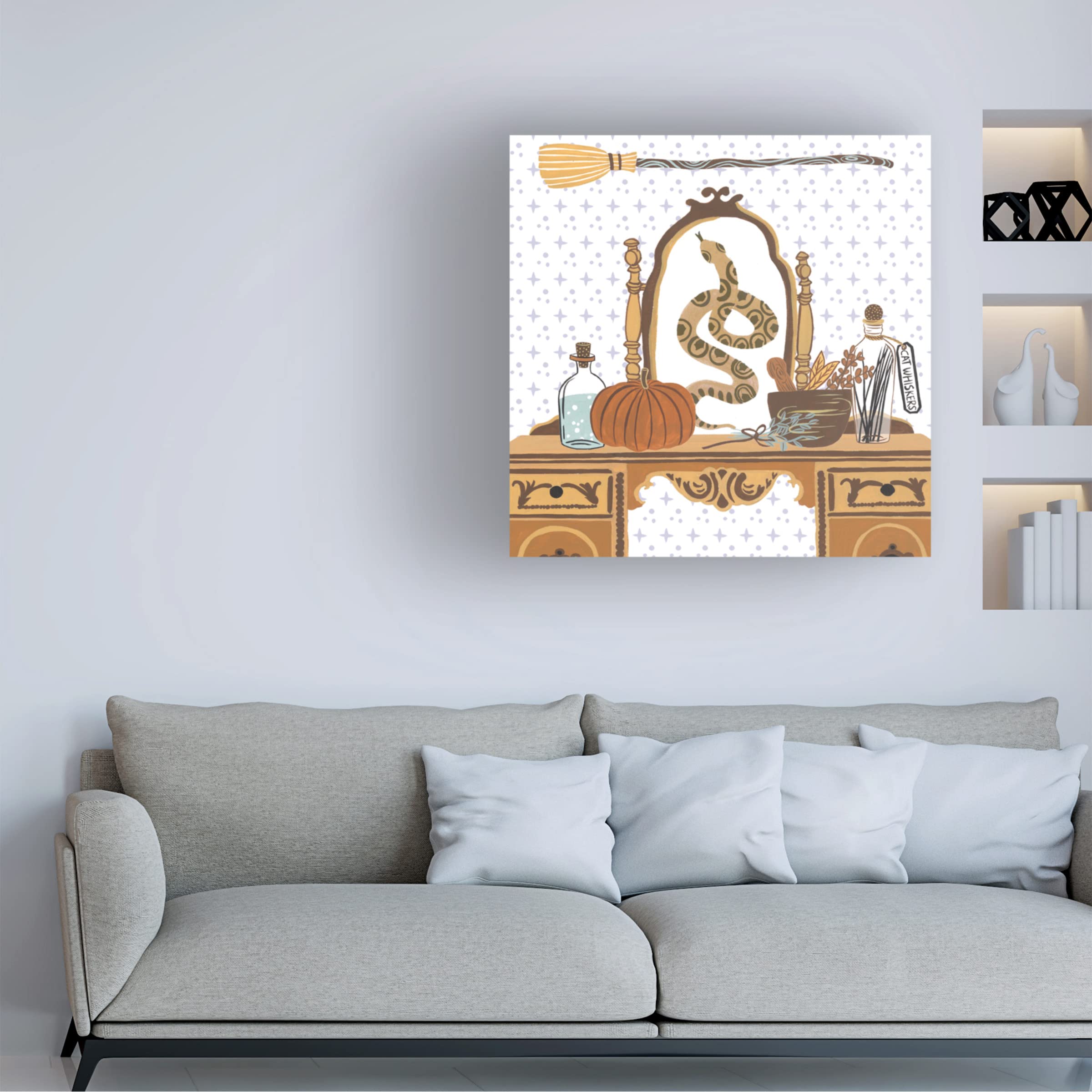 Trademark Fine Art 'Halloween Prep II' Canvas Wall Art by Melissa Wang - Spooky Home Decor for Halloween Party & Living Room