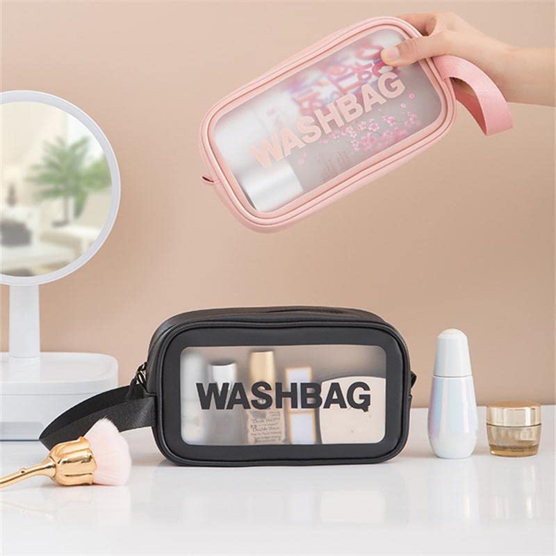 Waterproof Transparent Makeup Bag for Women - Travel Toiletry Cosmetic Organizer, Multi-Color Cosmetic Pouch for Makeup Brushes & Essentials - Perfect for Travel, Gym, and Daily Use