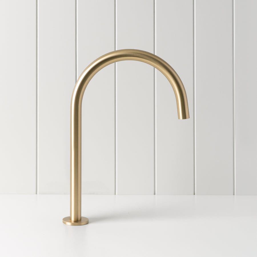 Sydney Basin Spout Brushed Brass - Premium Bathroom Faucet for Modern Sink - Perfect for Home Renovation & Luxury Bathroom Design