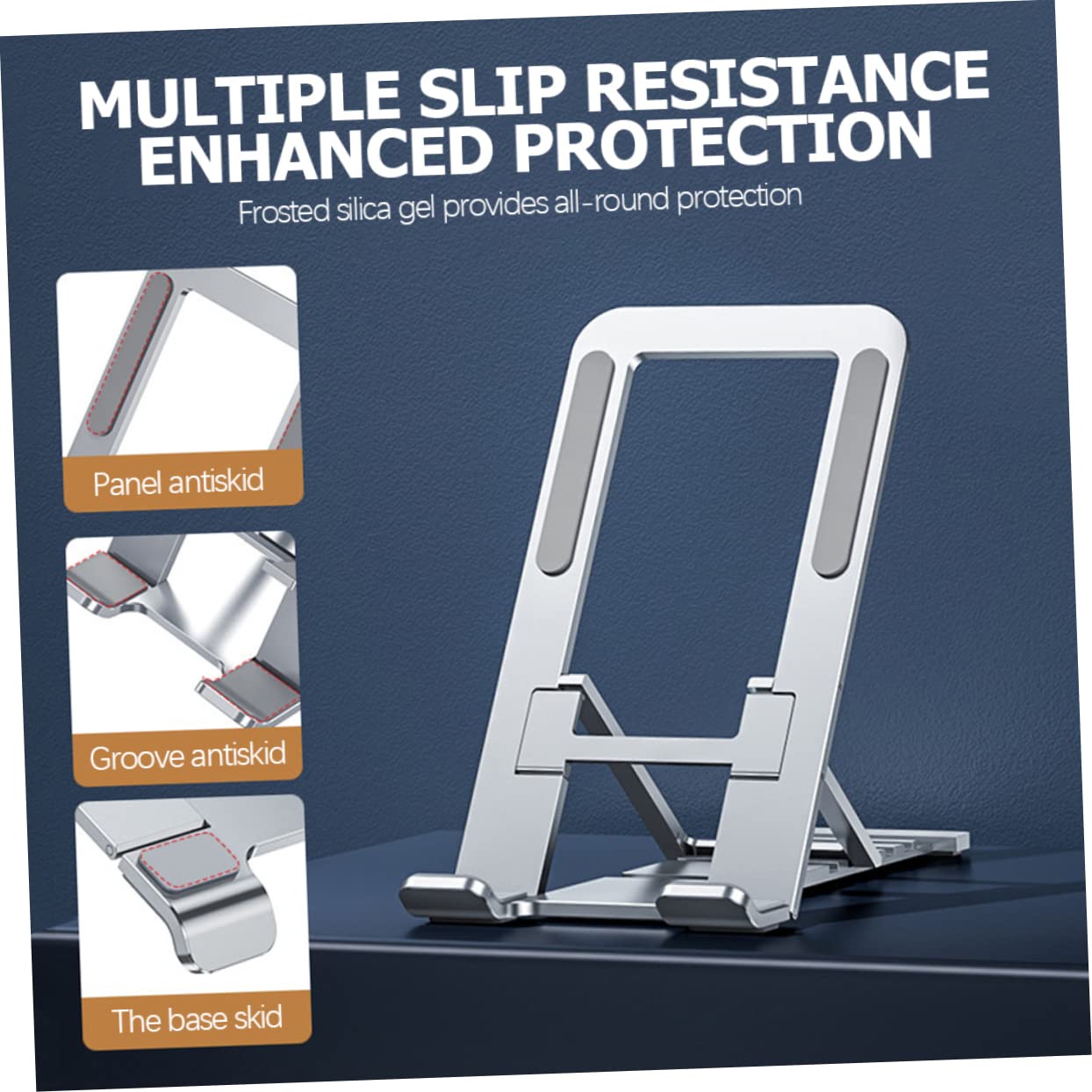 Flexible Aluminum Alloy Phone & Tablet Stand - Adjustable Folding Desk Holder for iPhone, Samsung, iPad - Perfect for Work, Study, and Video Calls