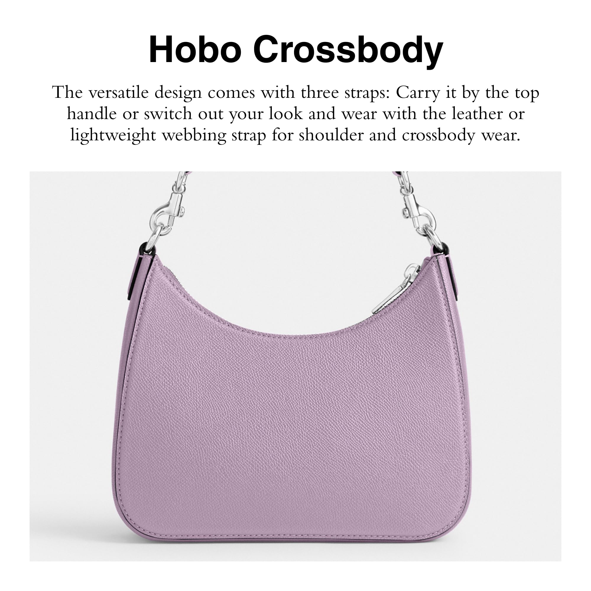 Coach Unisex Hobo Crossbody Bag in Durable Crossgrain Leather - Stylish & Functional for Work, Travel & Everyday Use