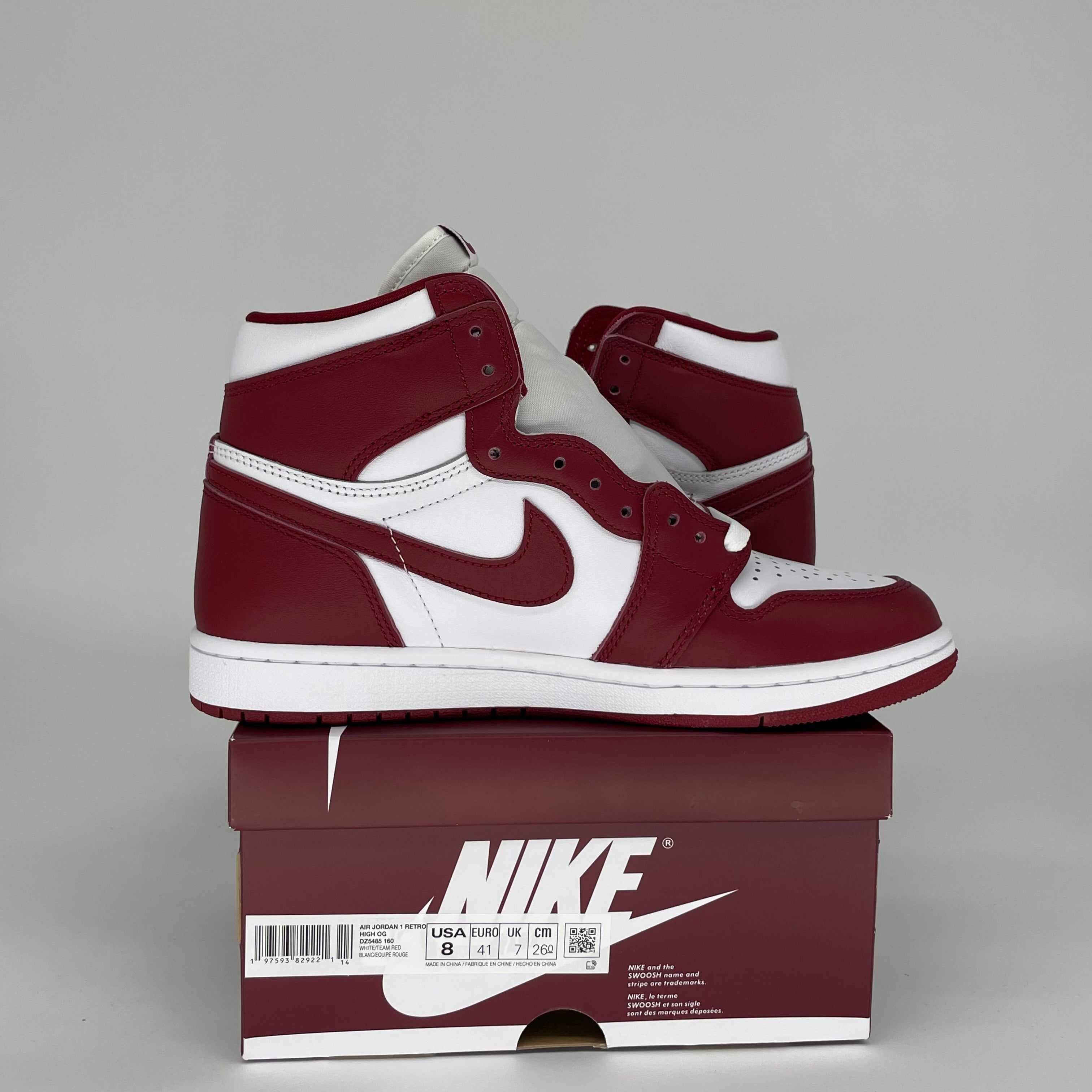 AIR JORDAN 1 ARTISANAL TEAM RED Sneakers - Men's Size 8 (DZ5485-160) | Authentic Basketball Shoes for Sports & Streetwear Fashion