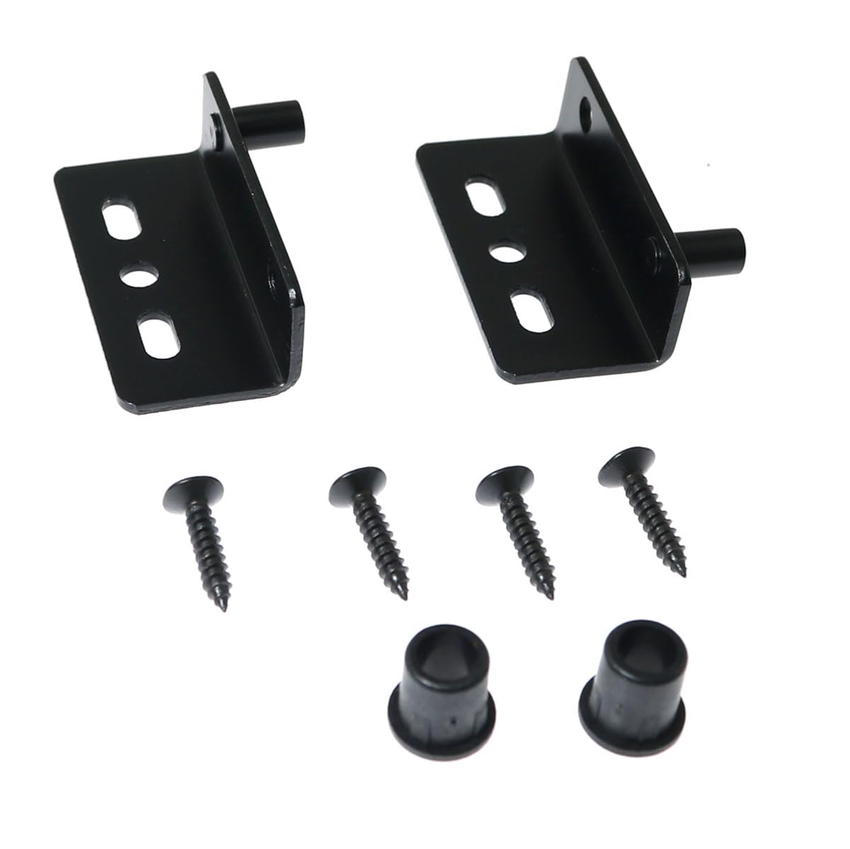 Heavy Duty Black Pivot Hinges 2-Pack - Right Angle Thickened Pivot Hinge with Bushing for Wood Doors, Cabinets & Drawers - Top & Bottom Mounting for Smooth Door Movement