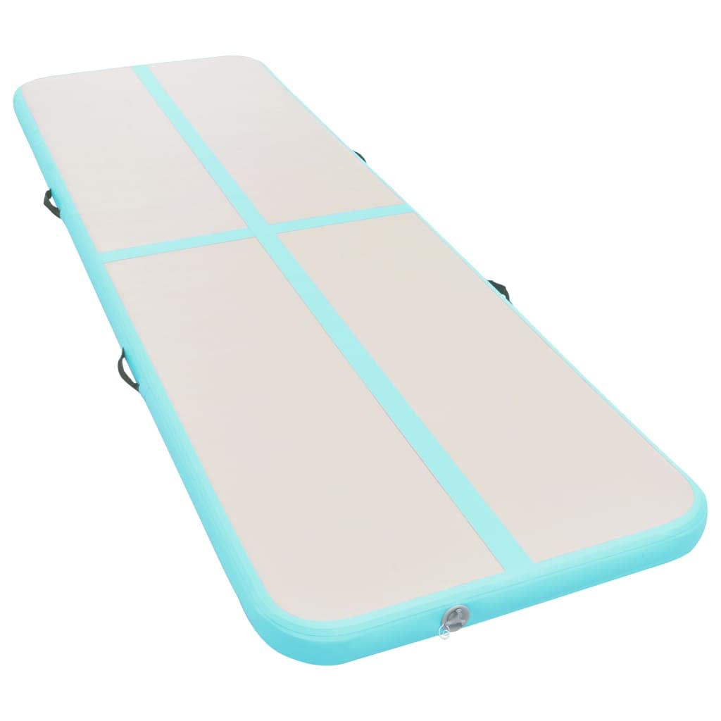 vidaXL Inflatable PVC Gymnastics Mat with Air Pump - Portable Exercise Mat for Home Gym, Yoga, Kids Play - Multiple Sizes & Colors Available
