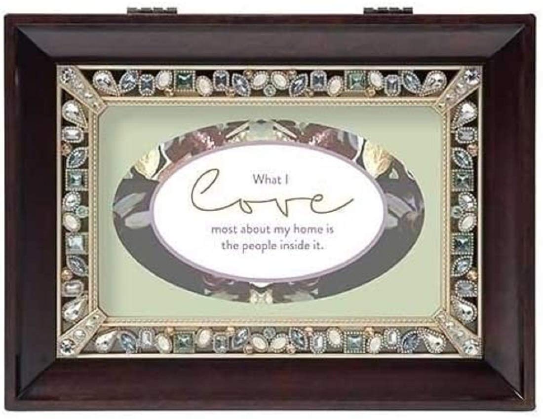 Roman Music Box - 'What I Love' Brown JLG Box Love Collection - Plays 'Für Elise' - Perfect Gift for Anniversaries, Weddings & Romantic Occasions
