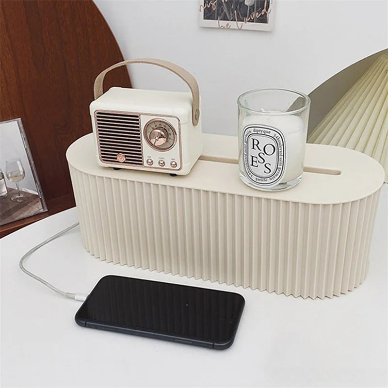 Ziggy Nordic Cable & Charger Organizer Box - Premium Cord Management Solution for Home & Office Organization