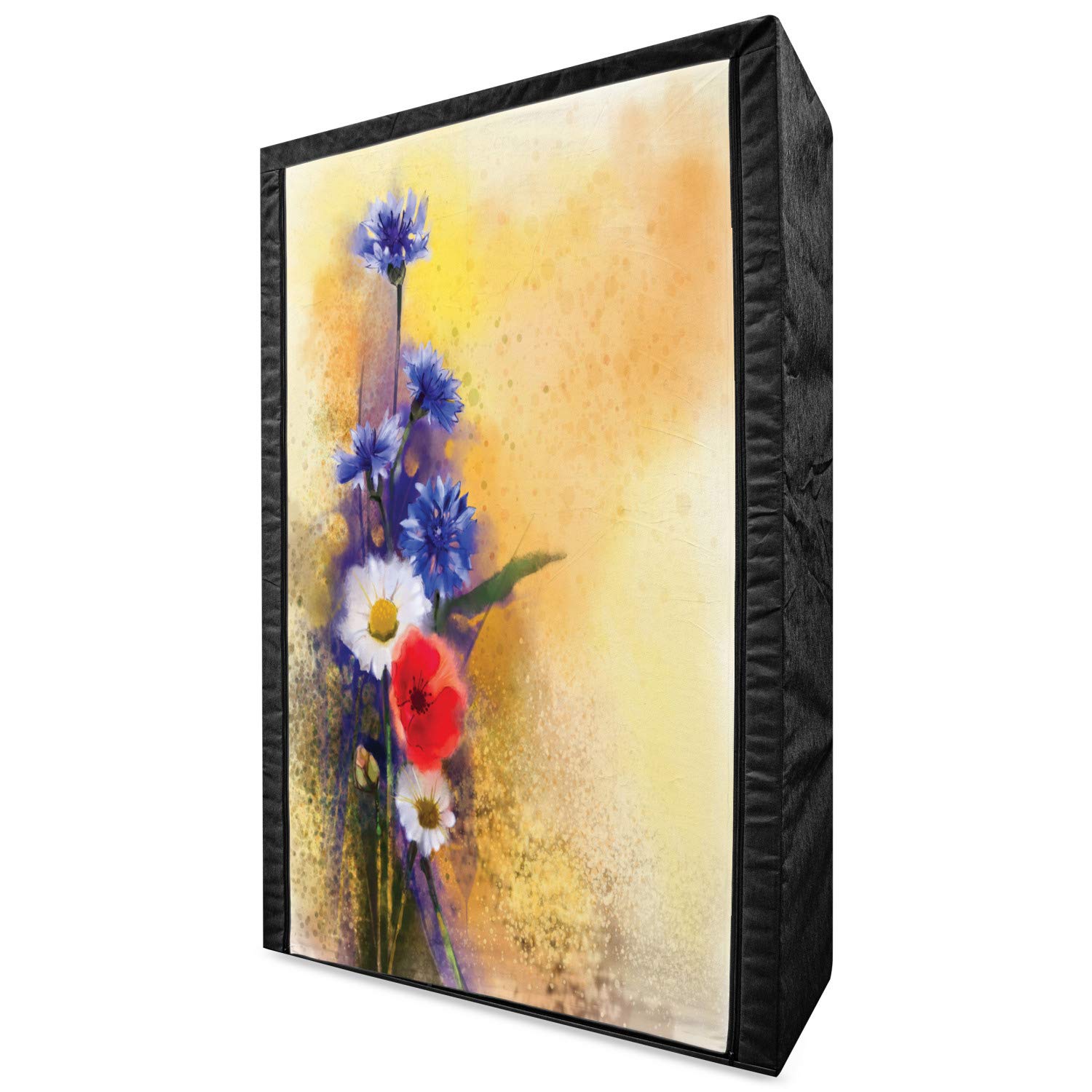 Ambesonne Floral Fabric Wardrobe Closet with Shelves - 42.5