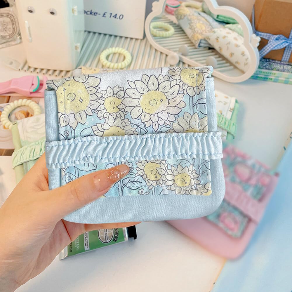 Waterproof Sanitary Napkin Holder & Storage Bag for Women - High Capacity Absorbent Pouch for Office, School, Travel - Discreet Feminine Hygiene Organizer (Floral Design) - Perfect for On-the-Go Protection and Disposal