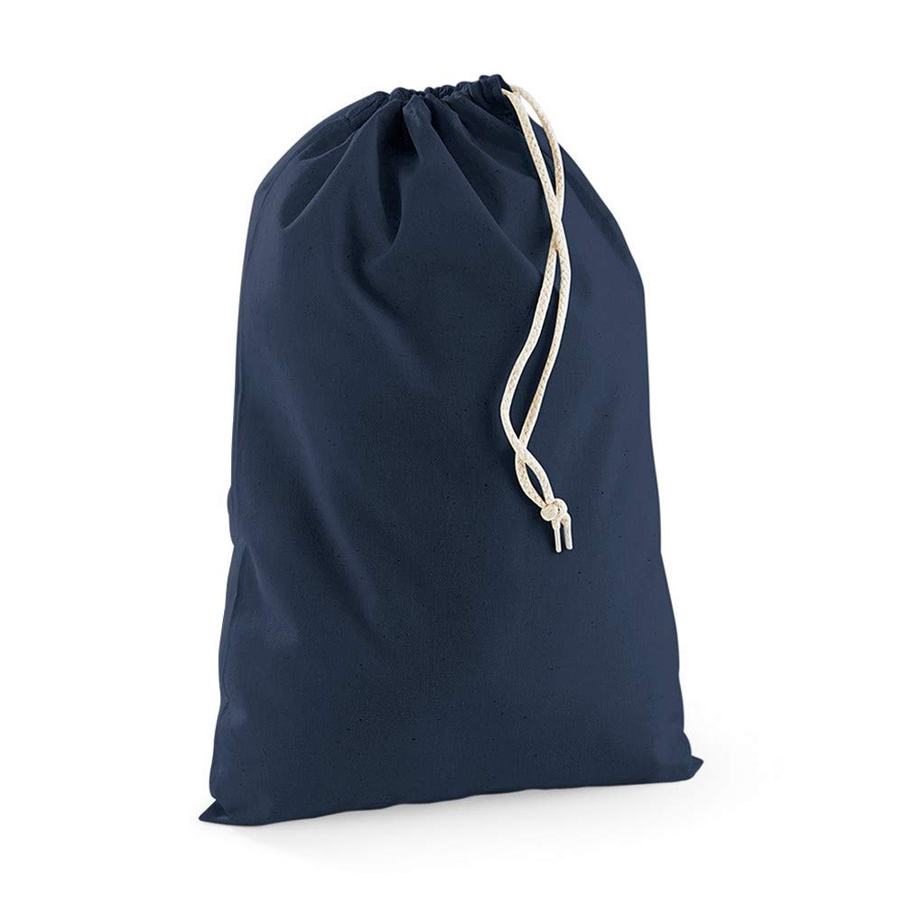 Unisex Cotton Storage Bag (W115) - Laundry & Shoe Organizer Pouch - Navy Blue Small - Perfect for Travel, Gym & Home Organization