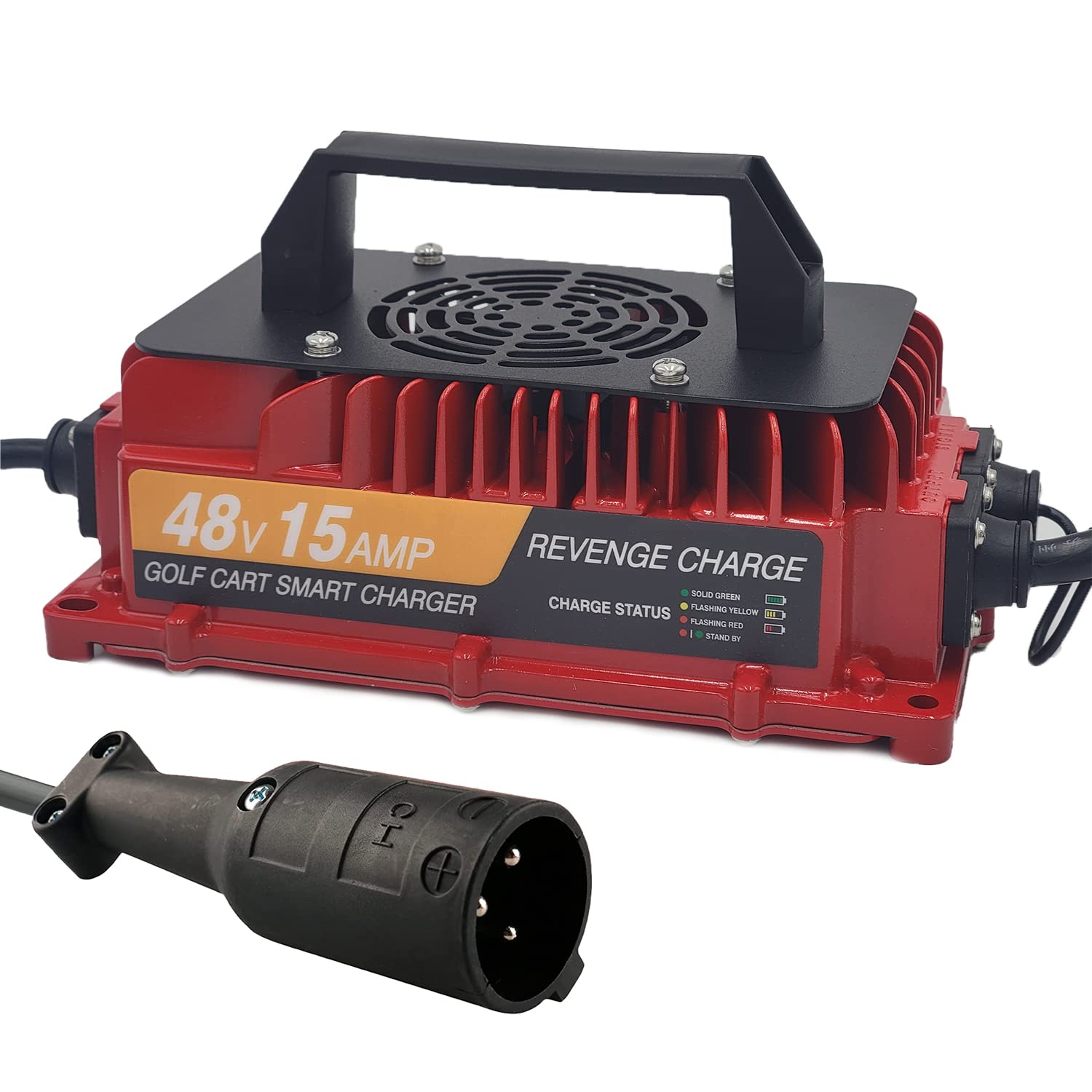 48V High-Speed 15AMP Golf Cart Battery Charger for Club Car | Revenge Golf Cart Parts & Accessories | Perfect for Golf Courses, Resorts & Private Use