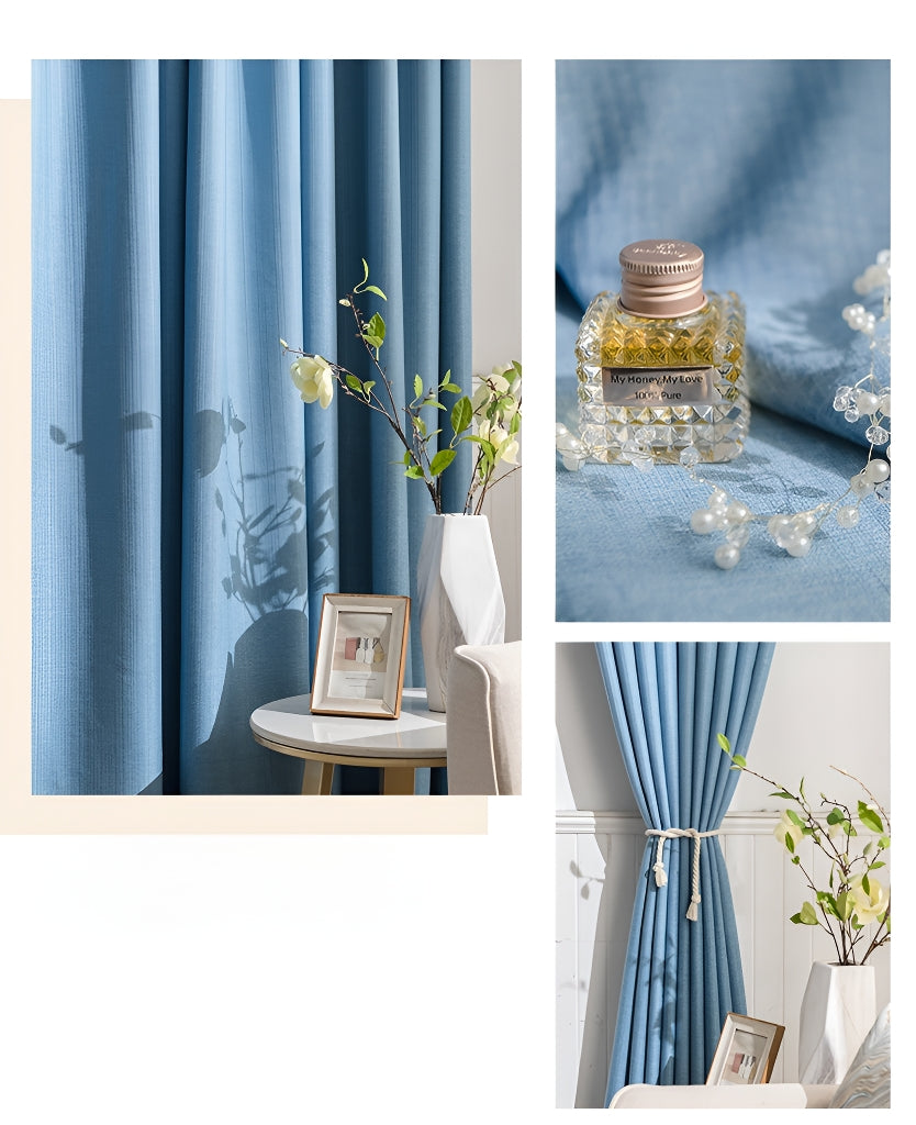 April Cotton Minimalist Blackout Curtains - Custom Size for Bedroom, Living Room & Nursery - Light Blocking & Noise Reducing Window Treatments