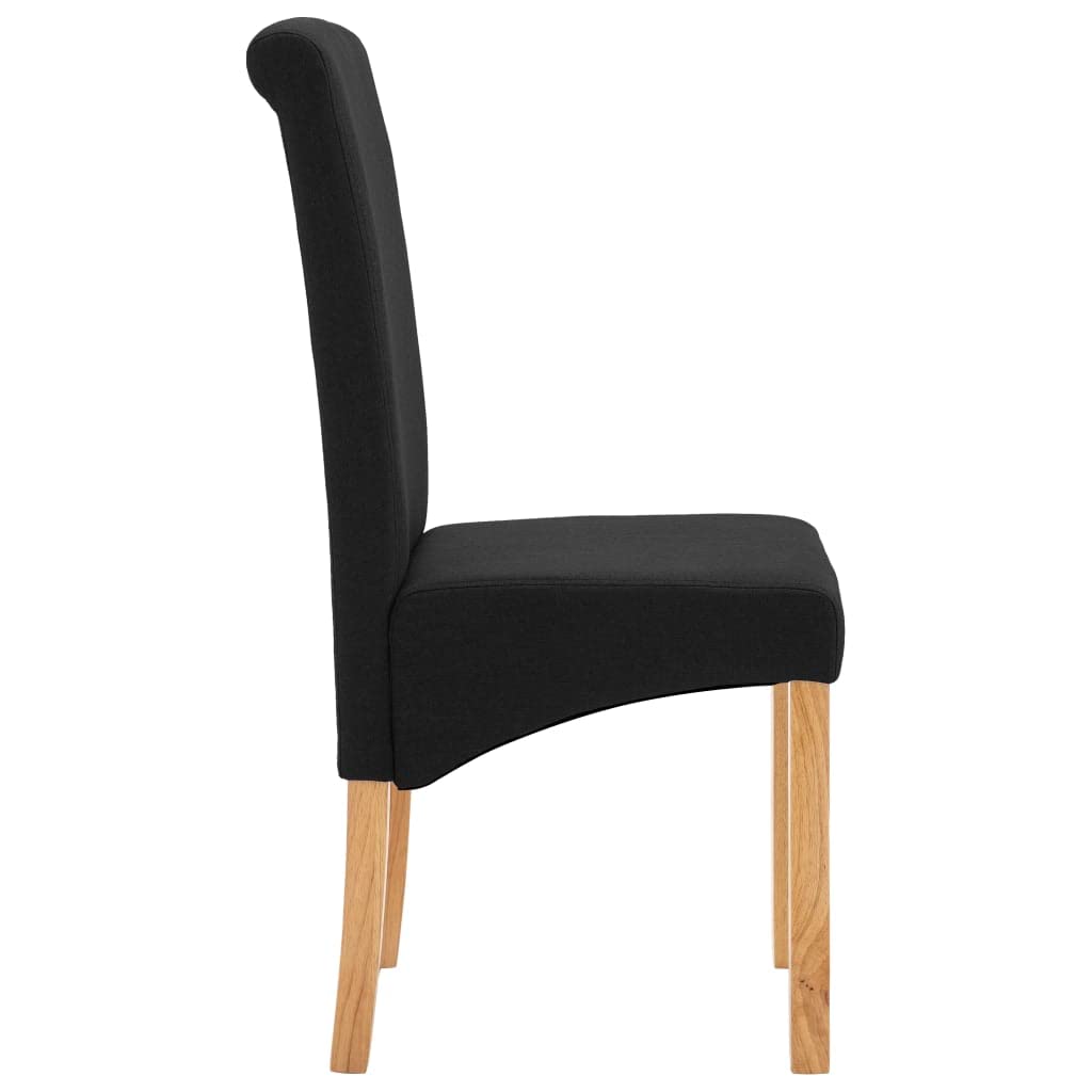 vidaXL 4-Piece Dining Chairs Set - Wood Frame Upholstered Fabric Side Chairs for Kitchen, Dining Room & Living Room - Black Accent Chairs | Perfect for Family Meals, Entertaining Guests & Home Decor
