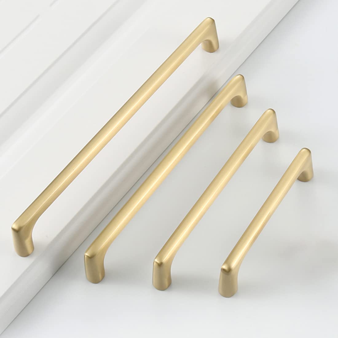 Myxekllo 4 Pack Gold Cabinet Drawer Pulls - Brushed Gold Dresser Handles for Bathroom & Kitchen Cabinets, Furniture Hardware - Perfect for Home Renovation & DIY Projects