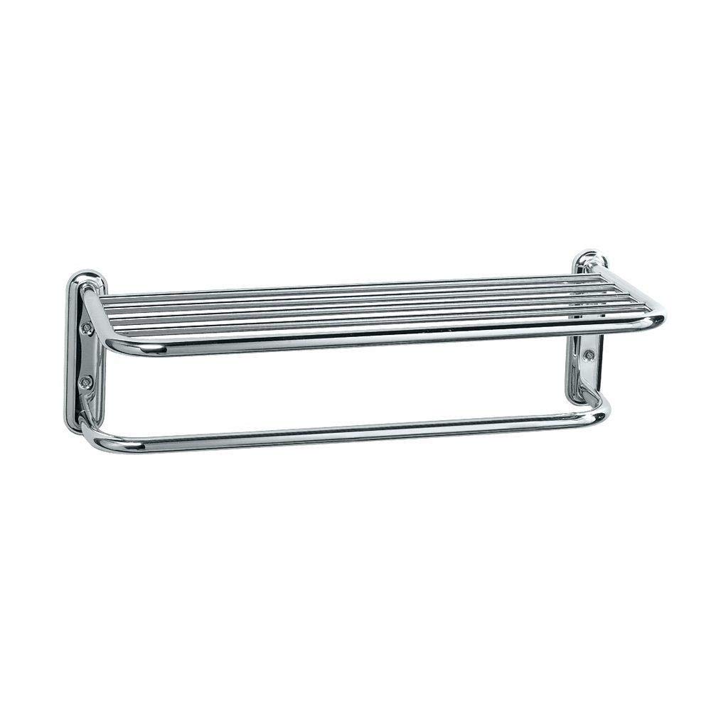 Stainless Steel Wall Mounted Towel Rack Holder - Bathroom & Kitchen Towel Organizer with Shelf for Hand Towels, Washcloths & Robes - Perfect for Small Spaces, Apartments & Home Improvement