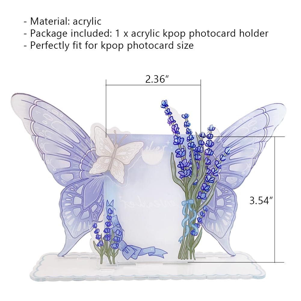 WAYUTO Detachable Acrylic Kpop Photocard Holder - Decorative Display Stand & Organizer for BTS, Blackpink, Twice Albums - Perfect for Bedroom Decor, Fan Collections, and Kpop Merchandise Display (Purple)