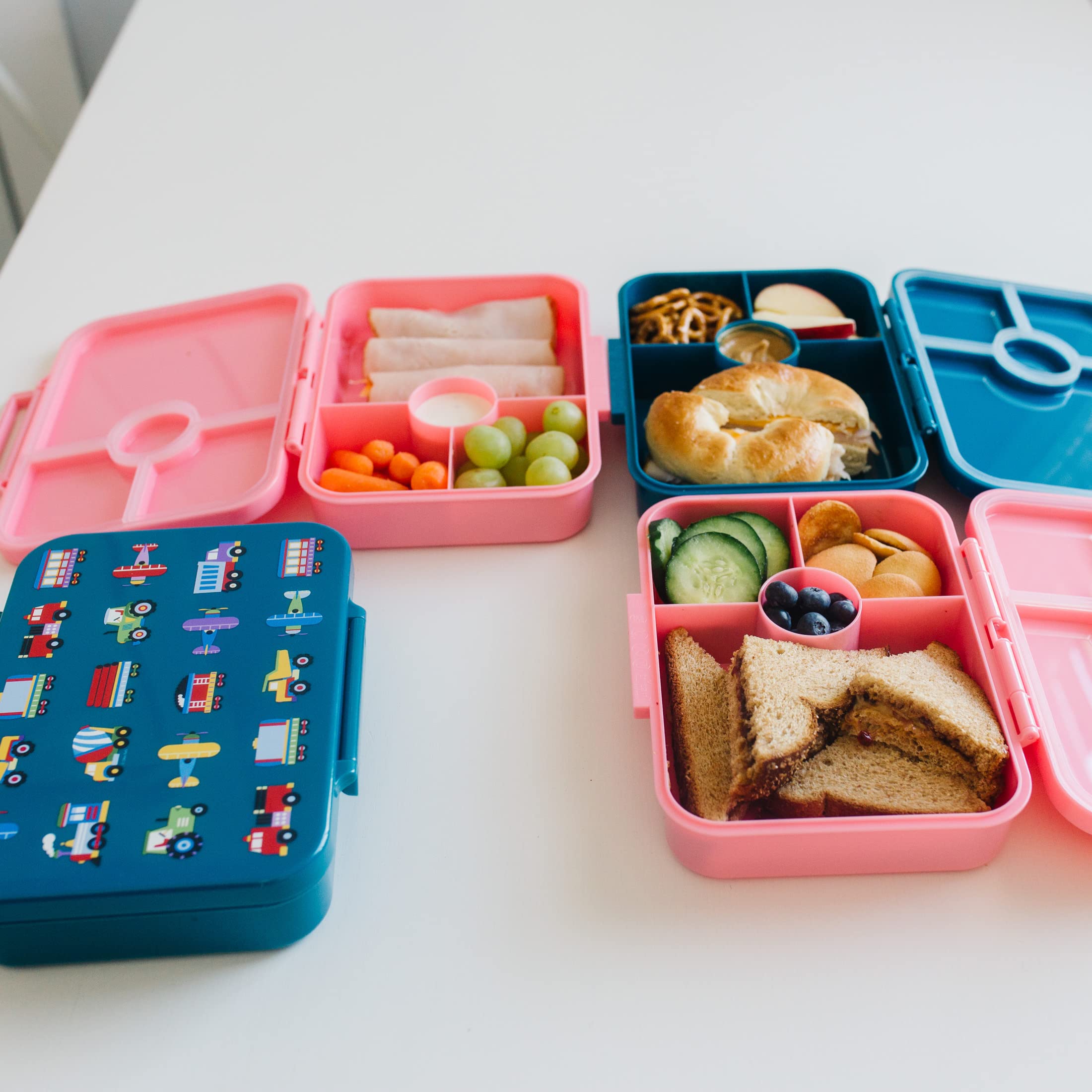 Wildkin Kids 12 Inch Backpack Set with Bento Lunch Box - Trains, Planes & Trucks Design - Perfect for School, Travel & Daycare