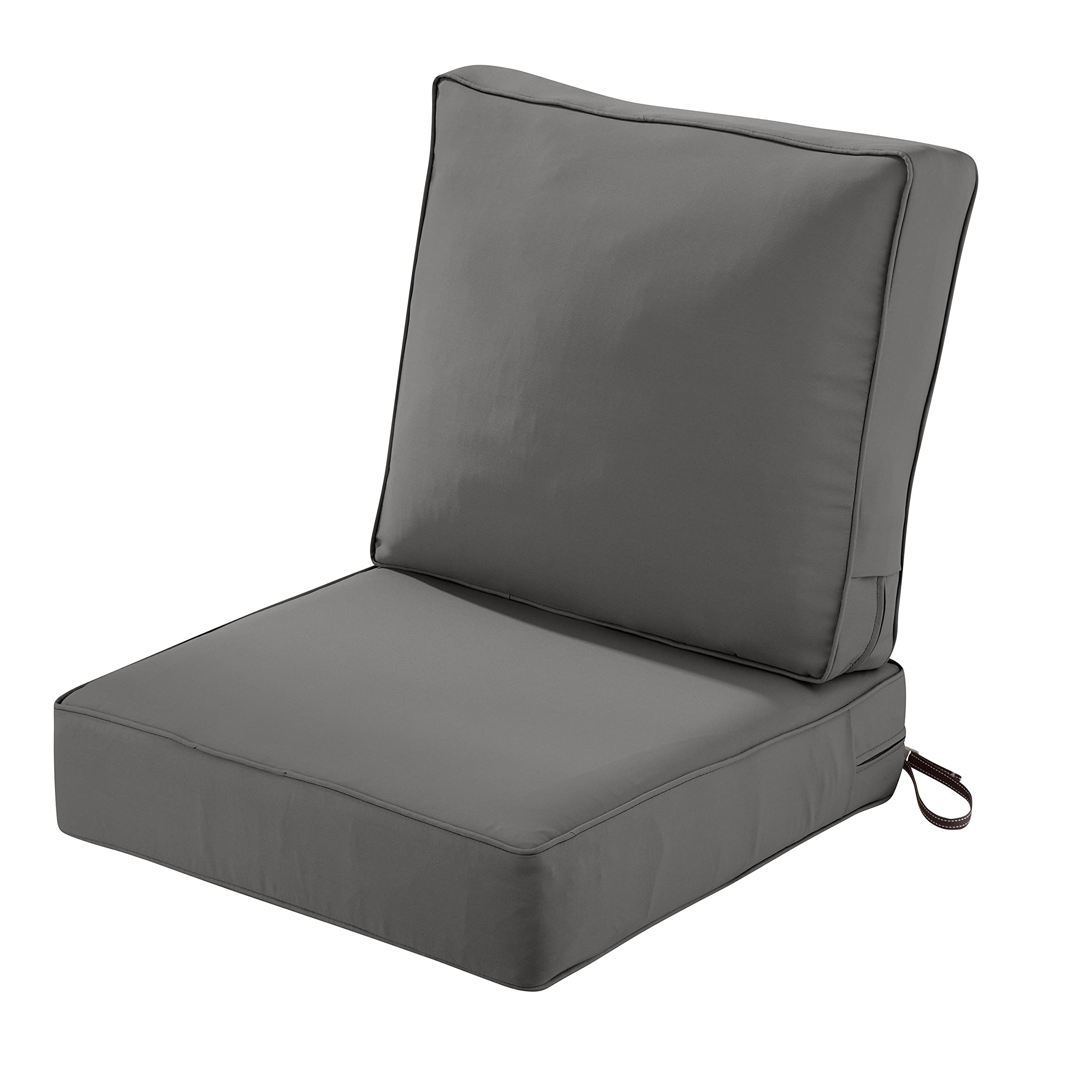 Classic Accessories Montlake FadeSafe Patio Lounge Chair Cushion Set - 23 x 45 Inch, Light Charcoal - Perfect for Outdoor Furniture, Poolside Lounging, and Garden Relaxation