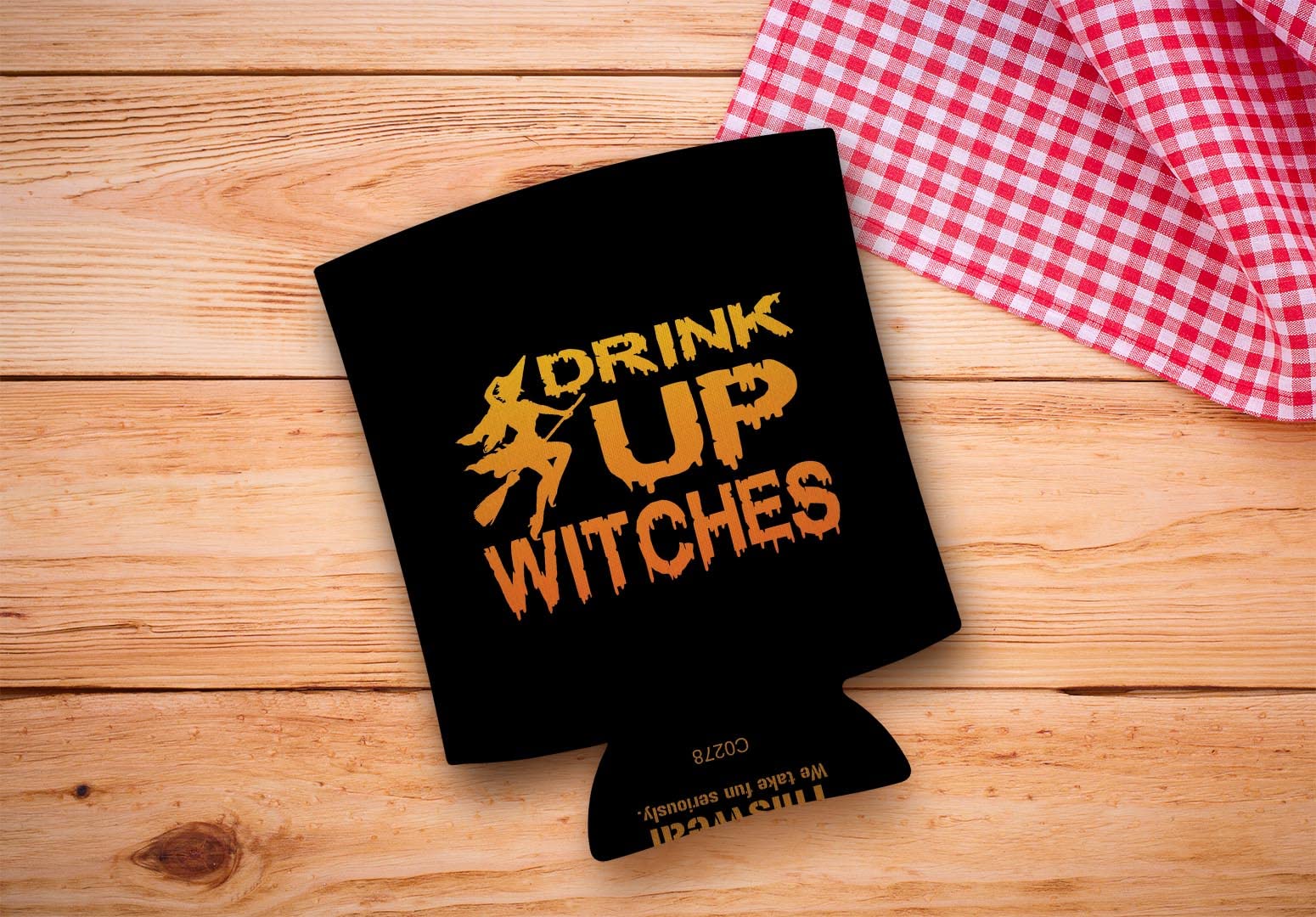 Halloween Drink Can Coolers for Women - 48-Pack Double-Sided 'Drink Up Witches' & 'Here For The Boos' Party Decor - Perfect for Halloween Parties, Girls Night & Spooky Celebrations