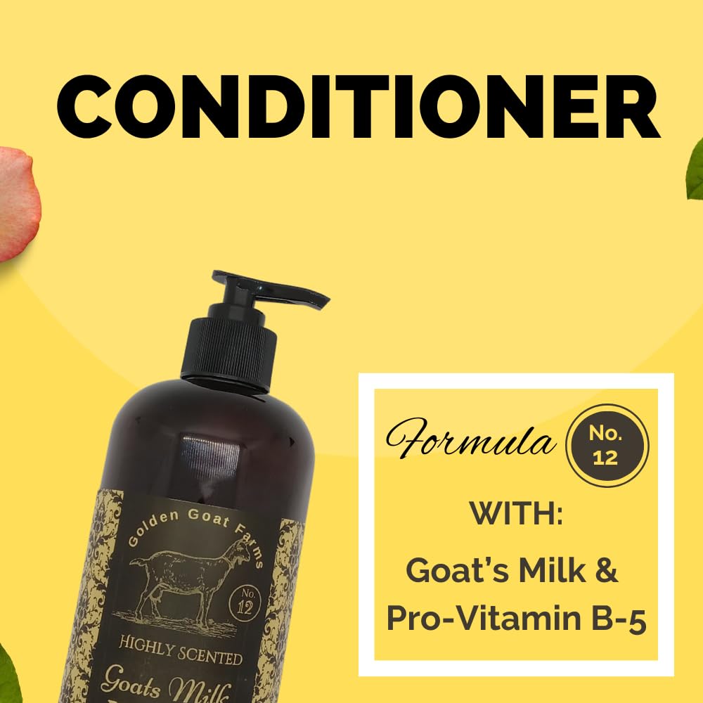 Golden Goat Farms Creme Brulee Scented Hair Conditioner with Goat Milk – 16 Oz | Deep Hydration for Dry & Damaged Hair | Salon-Quality Treatment for Smooth & Shiny Hair at Home
