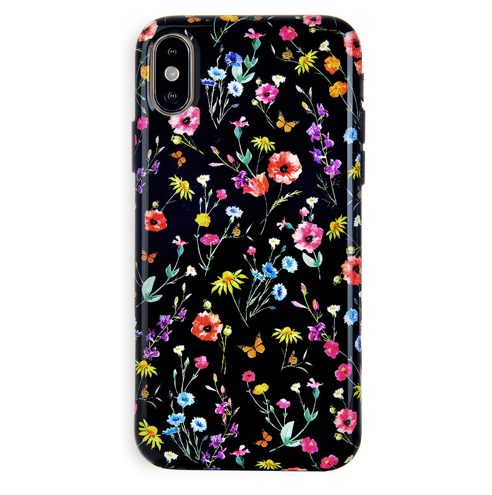 Premium Black Wildflower iPhone Case - Durable Protective Cover for iPhone [Model] - Perfect for Everyday Use, Travel & Outdoor Adventures