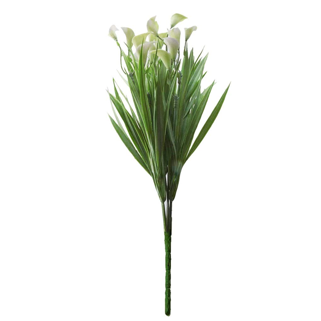 2 Pack Artificial Green Fern Plants - 5 Branches PVC Fake Plants for Wedding, Party, Home, Office & Hotel Decor - White (Perfect for Centerpieces, Shelves & Tabletop Displays)
