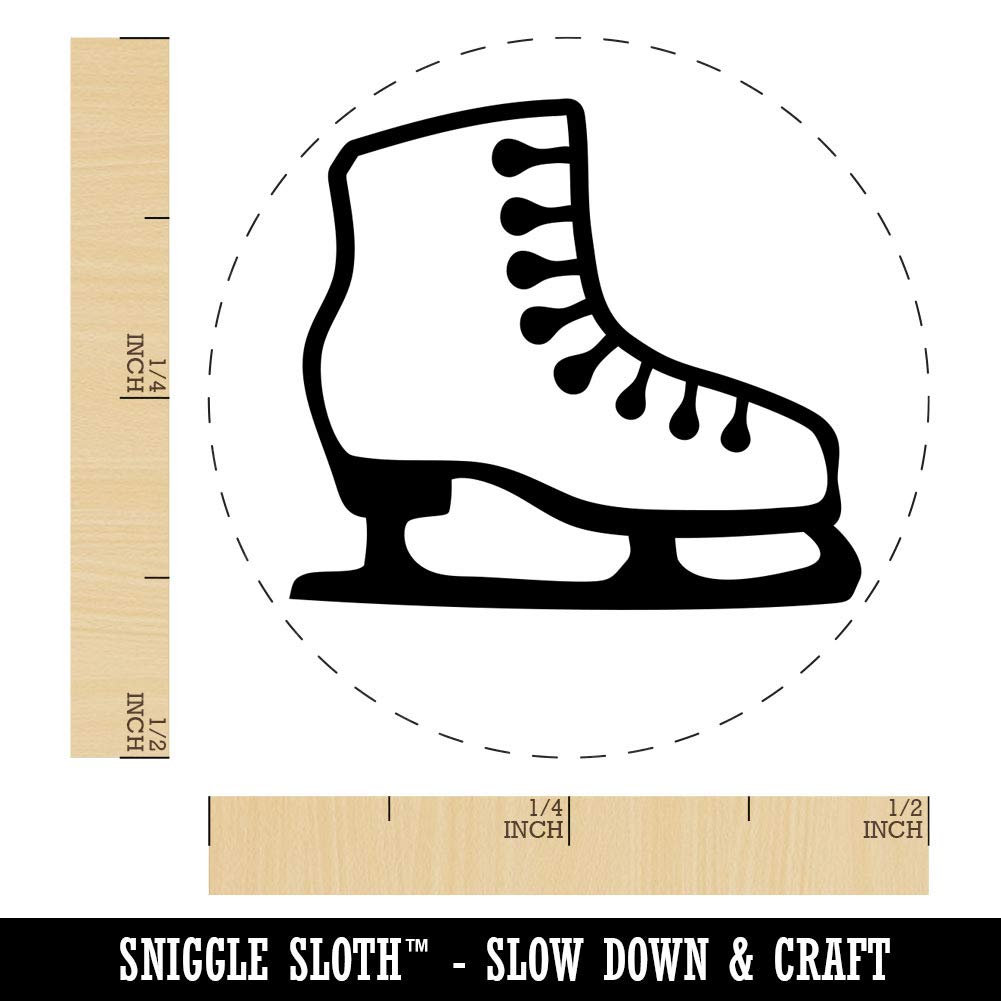 Mini 1/2 Inch Ice Skating Figure Skates Rubber Stamp for DIY Crafting, Scrapbooking, Planner Decoration - Perfect for Journals, Cards, and Gift Wrapping