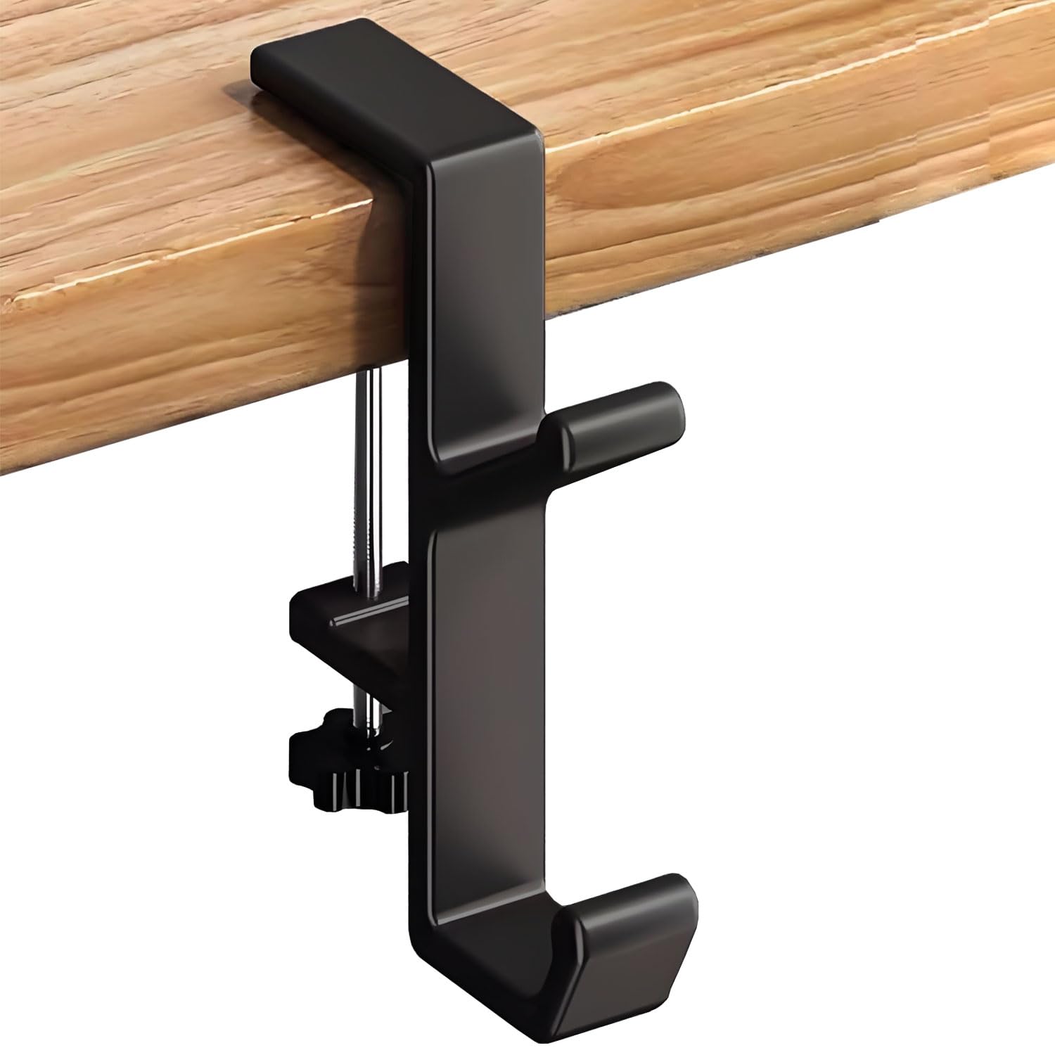 Premium Aluminum Alloy Under Desk Headphone Stand - JAKO Space-Saving Headset Hanger Holder for Gaming PC & Office Setup, Ergonomic Clamp Hook Mount for Computer Desk Accessories (Black) - Perfect for Streamers, Gamers & Home Office Workspace Organization