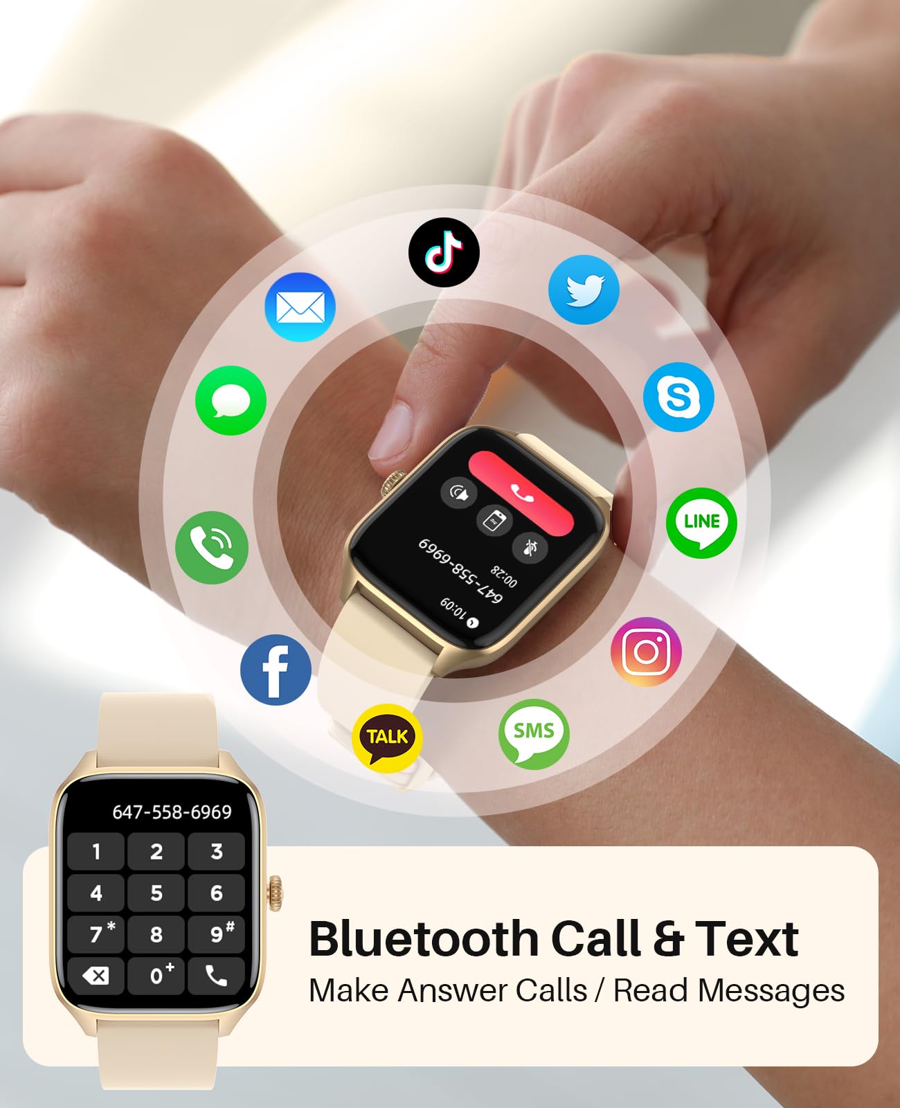 Smart Fitness Tracker Watch for Men & Women - 1.96