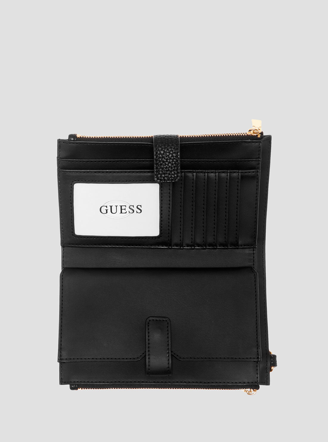Black Logo Double Zip Organizer Wallet for Men & Women - Slim RFID Blocking Travel Wallet with Multiple Card Slots - Perfect for Business, Travel & Everyday Use