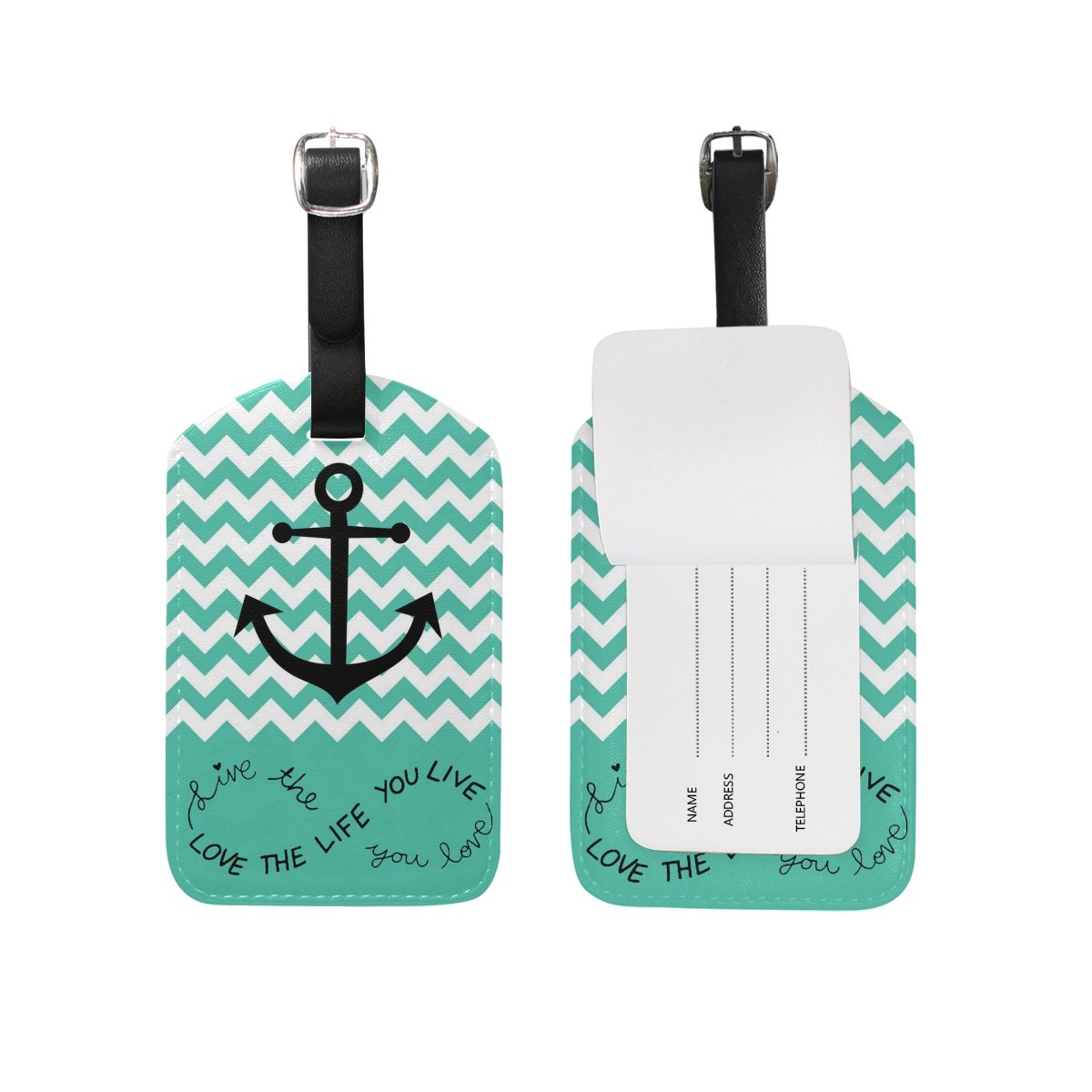 Durable JSTEL Anchor Luggage Tags with Privacy Cover - Waterproof Suitcase ID Labels for Travel, Business Trips & Vacation (Ideal for Airports, Cruise Ships & Backpacking)