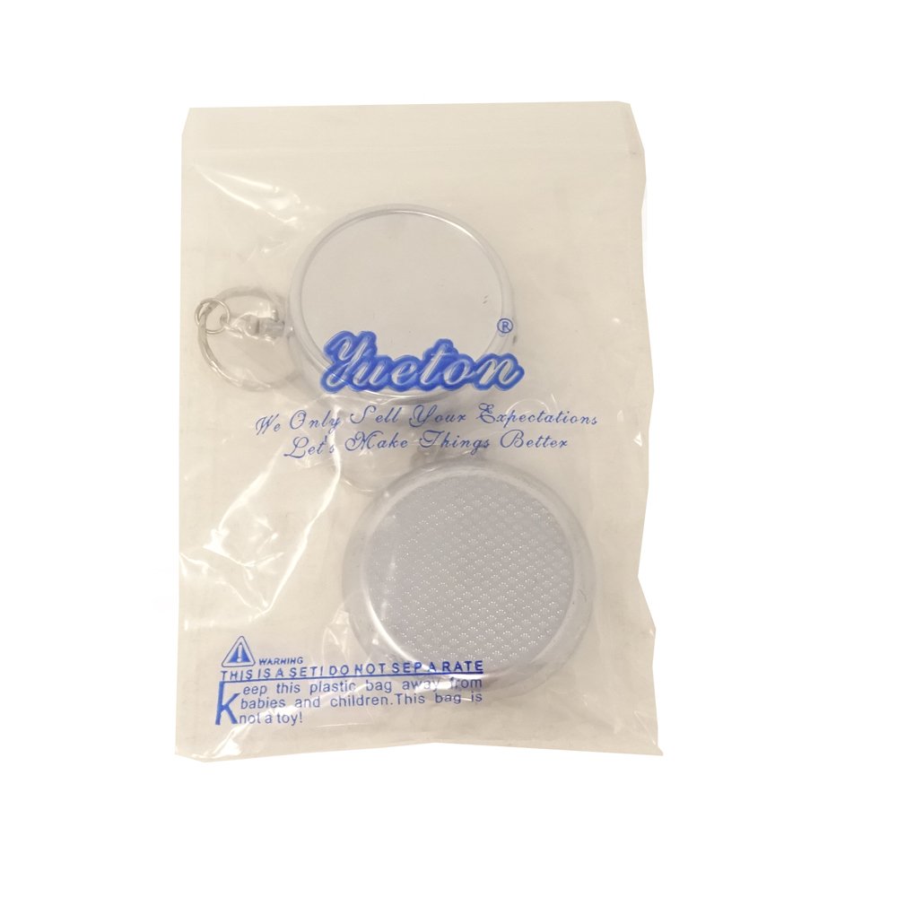 Yueton Pack of 2 Keychain Pill Organizers - Portable Round Pill Case Container with Keyring for Medicine Storage | Perfect for Travel, Work & Daily Medication Management