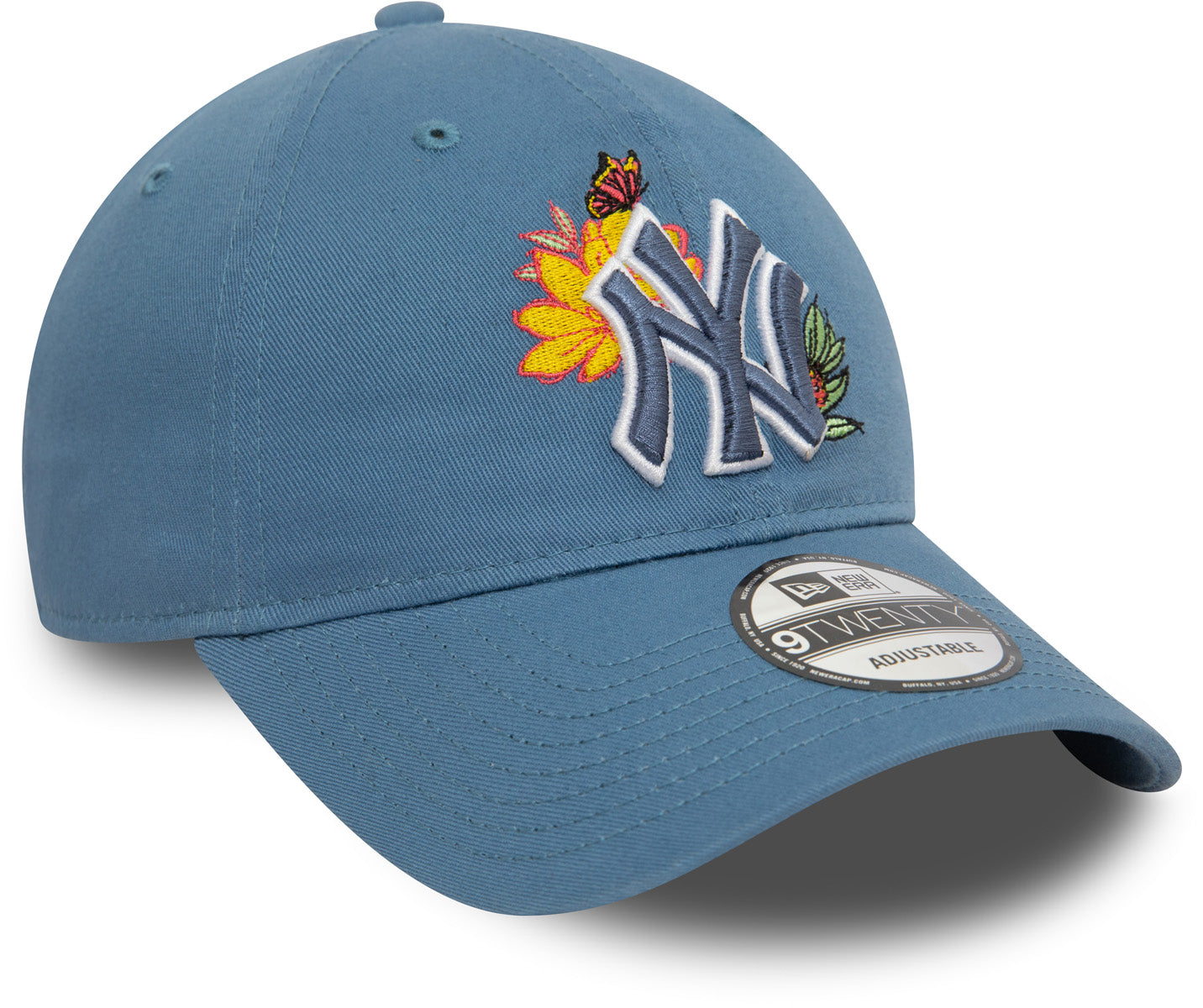New York Yankees New Era 9Twenty MLB Floral Blue Baseball Cap for Men & Women - Adjustable Snapback Hat for Baseball Fans, Streetwear Fashion & Outdoor Activities
