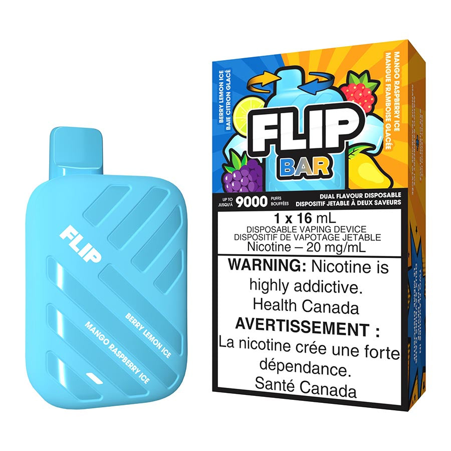 Flip Bar Disposable Vape Device - Berry Lemon Ice & Mango Raspberry Ice Flavors | Portable Vape Pen for On-The-Go Use, Travel & Social Events
