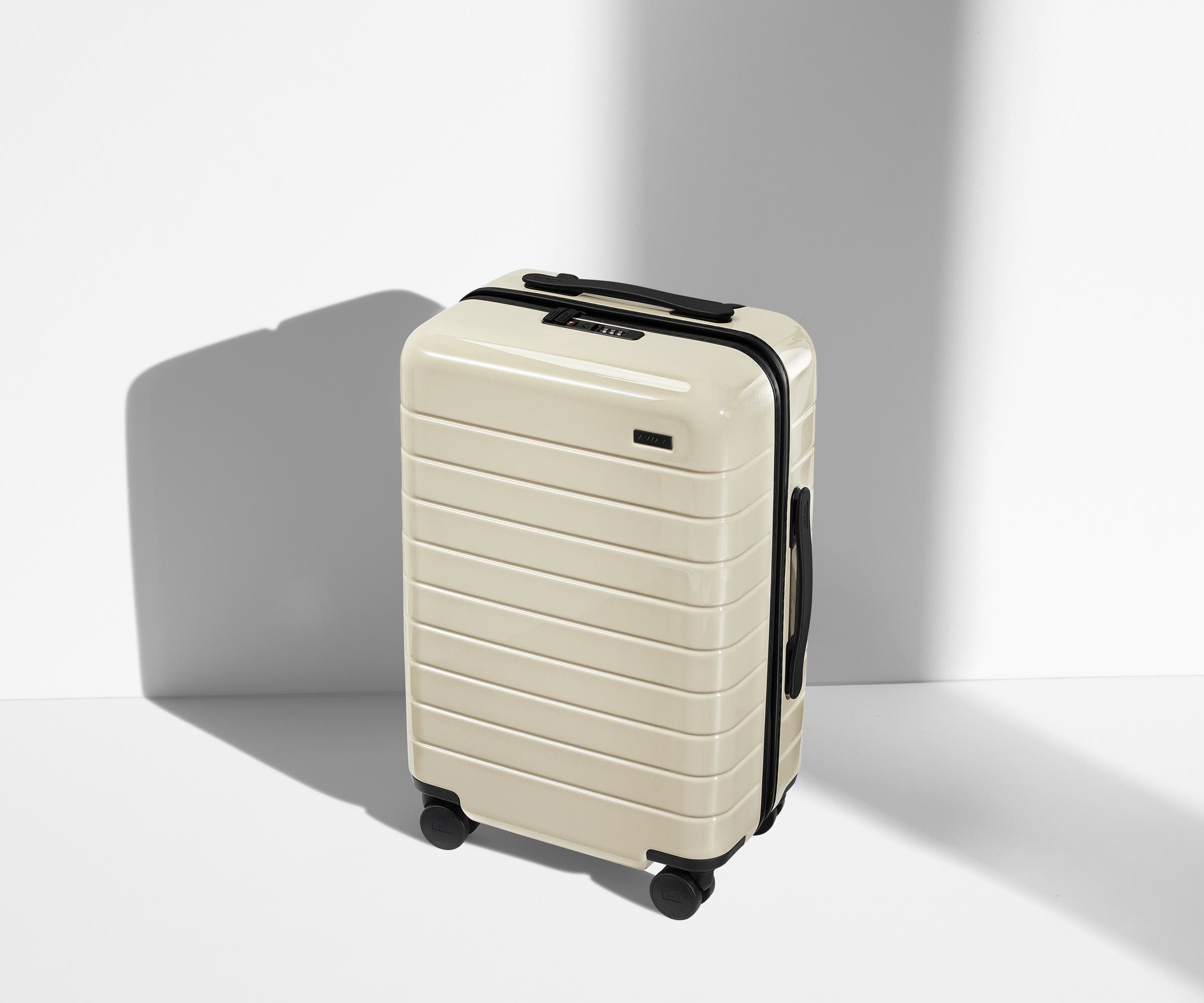 Salt White Gloss Carry On Luggage - Lightweight & Durable Suitcase for Air Travel, Business Trips & Weekend Getaways