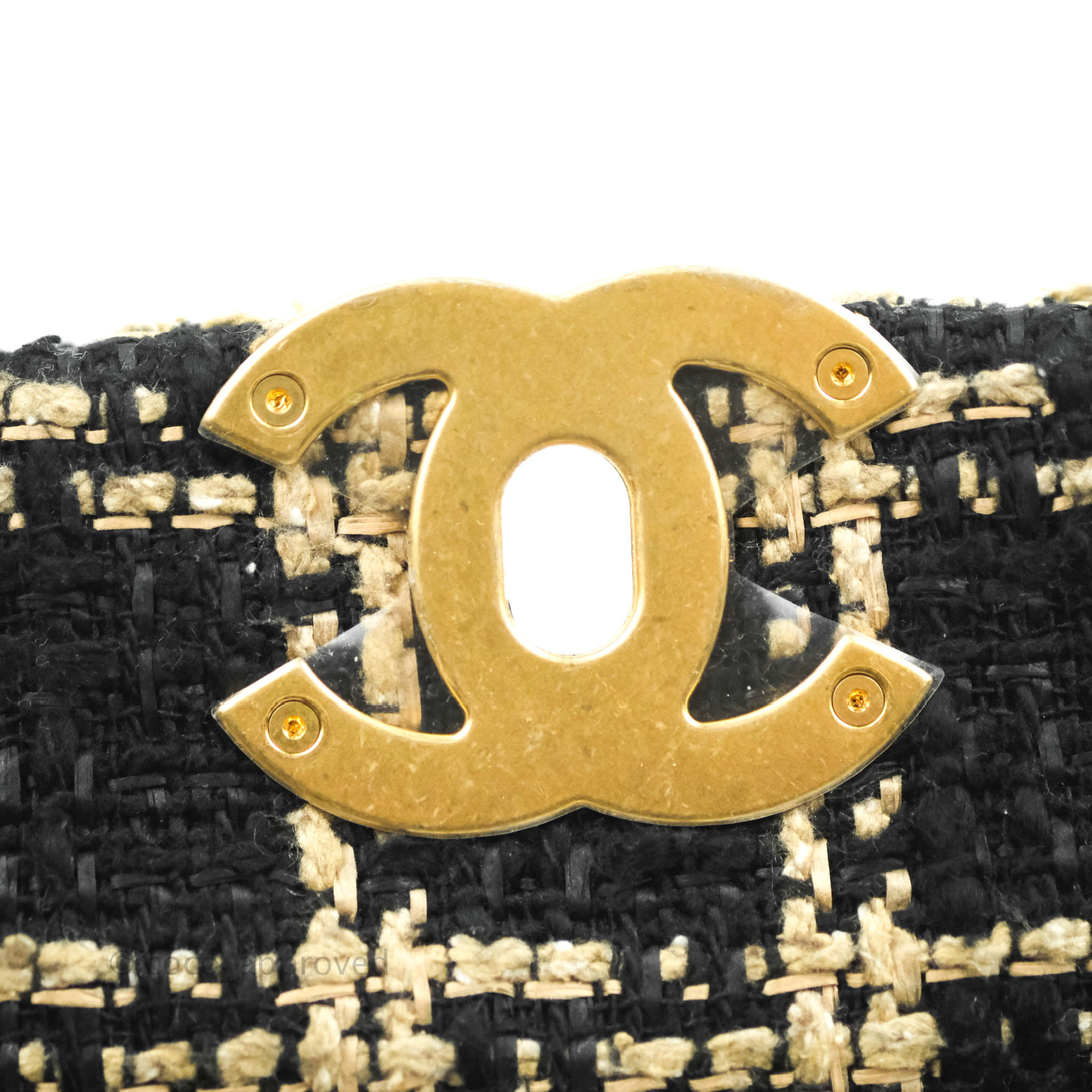 Chanel 19 Medium Handbag in Beige & Black Tweed with Mixed Hardware - Luxury Designer Shoulder Bag for Women, Perfect for Work, Evening Events & Travel