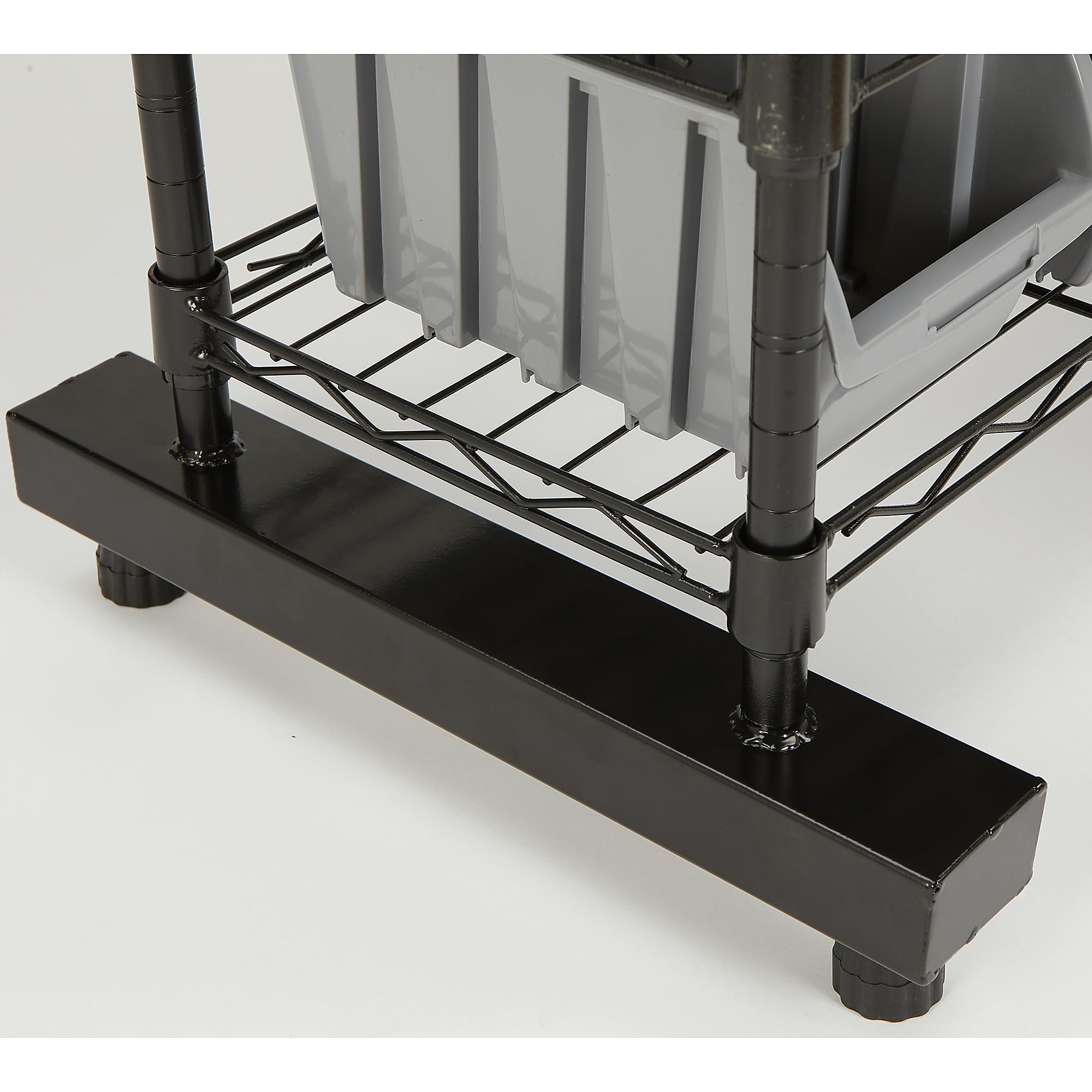 Strongway Heavy Duty Wire Shelving Rack - 12-Tier Single-Sided Storage Shelf with Bins, Grey - Perfect for Garage Organization, Pantry Storage & Commercial Use
