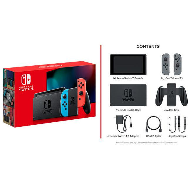 Nintendo Switch Console with Neon Blue and Red Joy-Con - Latest Model (New Packaging) | Portable Gaming System for Home, Travel & Multiplayer Fun