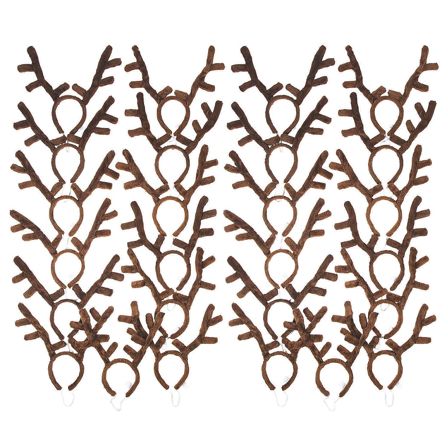 144 Pc. Bulk Plush Reindeer Antler Headbands for Christmas Party Favors, Costume Accessories & Holiday Events – Fun Express Wholesale Apparel