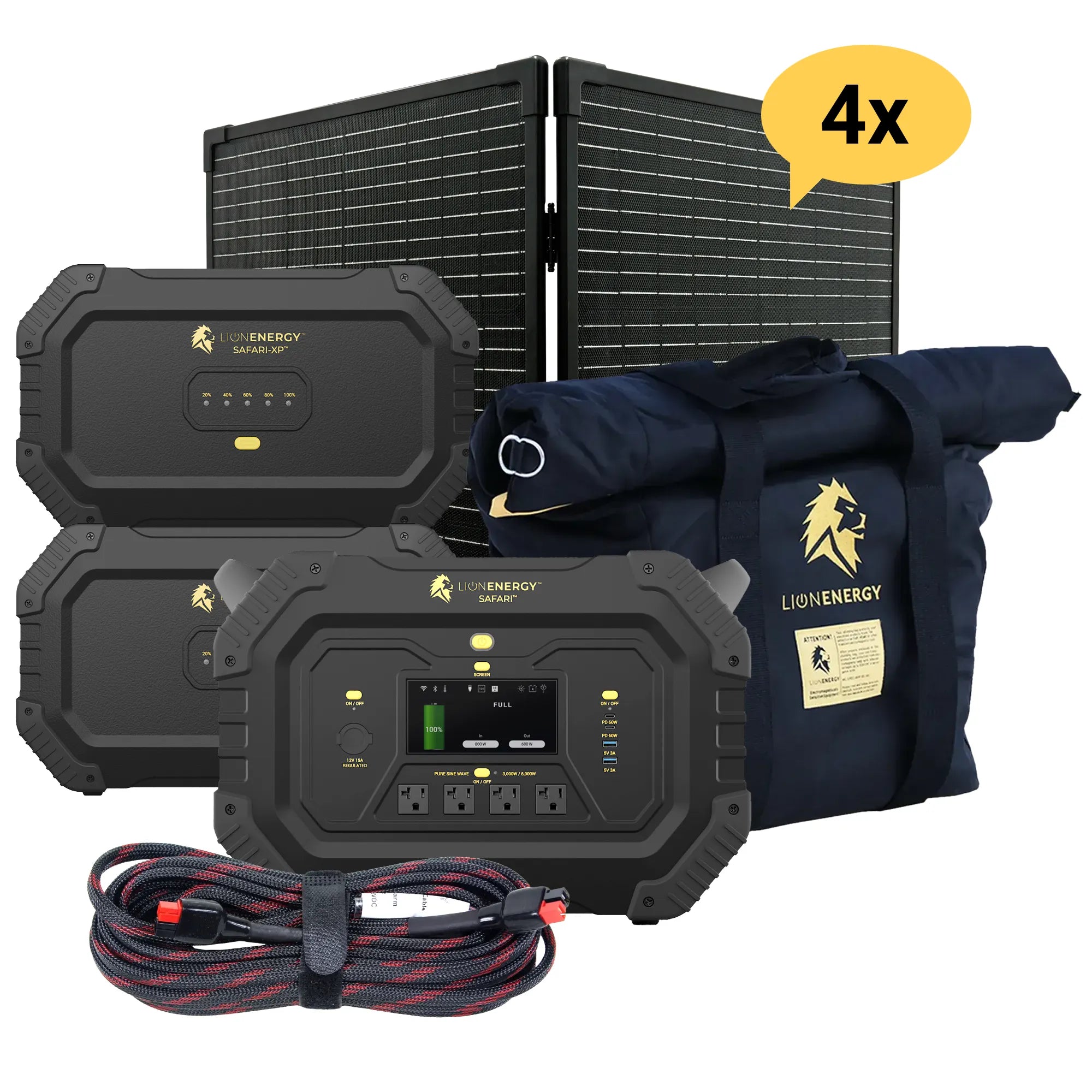 Safari+2 XPs Portable Power Station Bundle - 3000W 6988Wh LiFePO4 Battery for Camping, RV, Emergency Backup & Off-Grid Power Supply