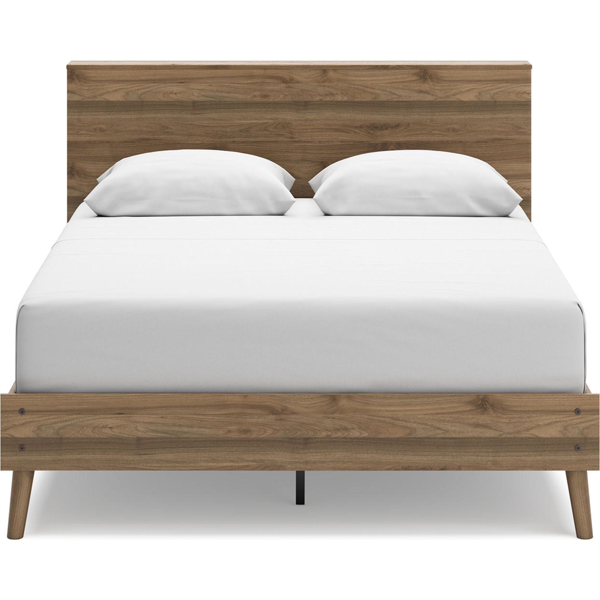 Aprilyn Queen Bookcase Bed in Honey Finish - Stylish Storage Bed Frame for Small Spaces & Bedroom Organization