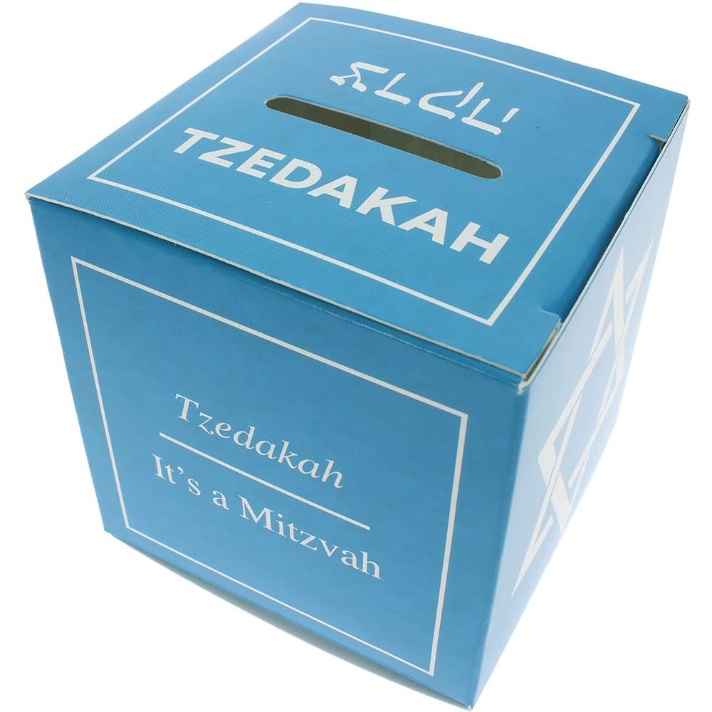 50 Pack Tzedakah Box - Jewish Charity Donation Box, 2.75 Inch Heavy Cardstock for Synagogue, Home & School - Perfect for Hanukkah Gifts, Sunday School & Charity Events