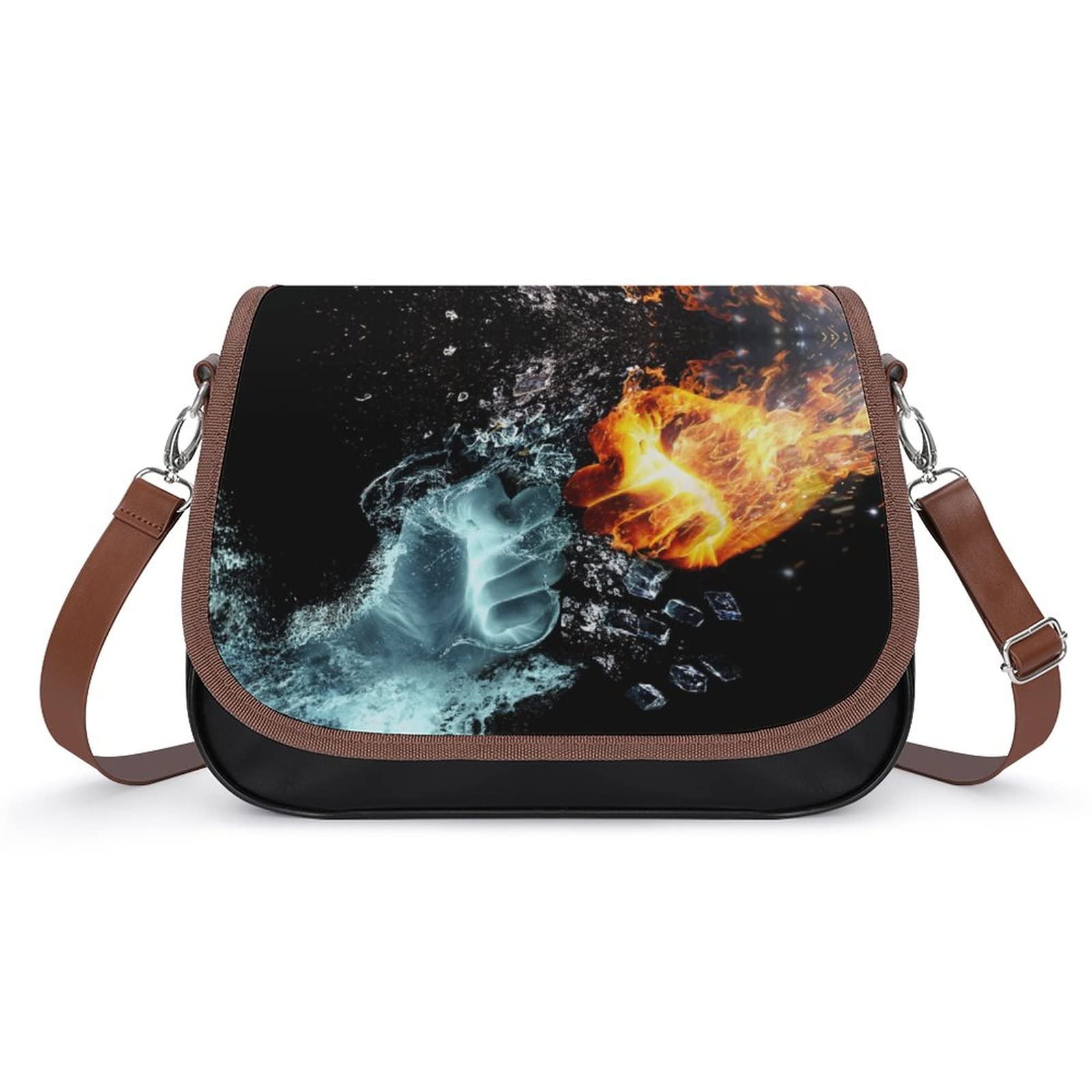 Vintage Leather Crossbody Bag for Women - Stylish Printed Hobo Bag for Daily Use