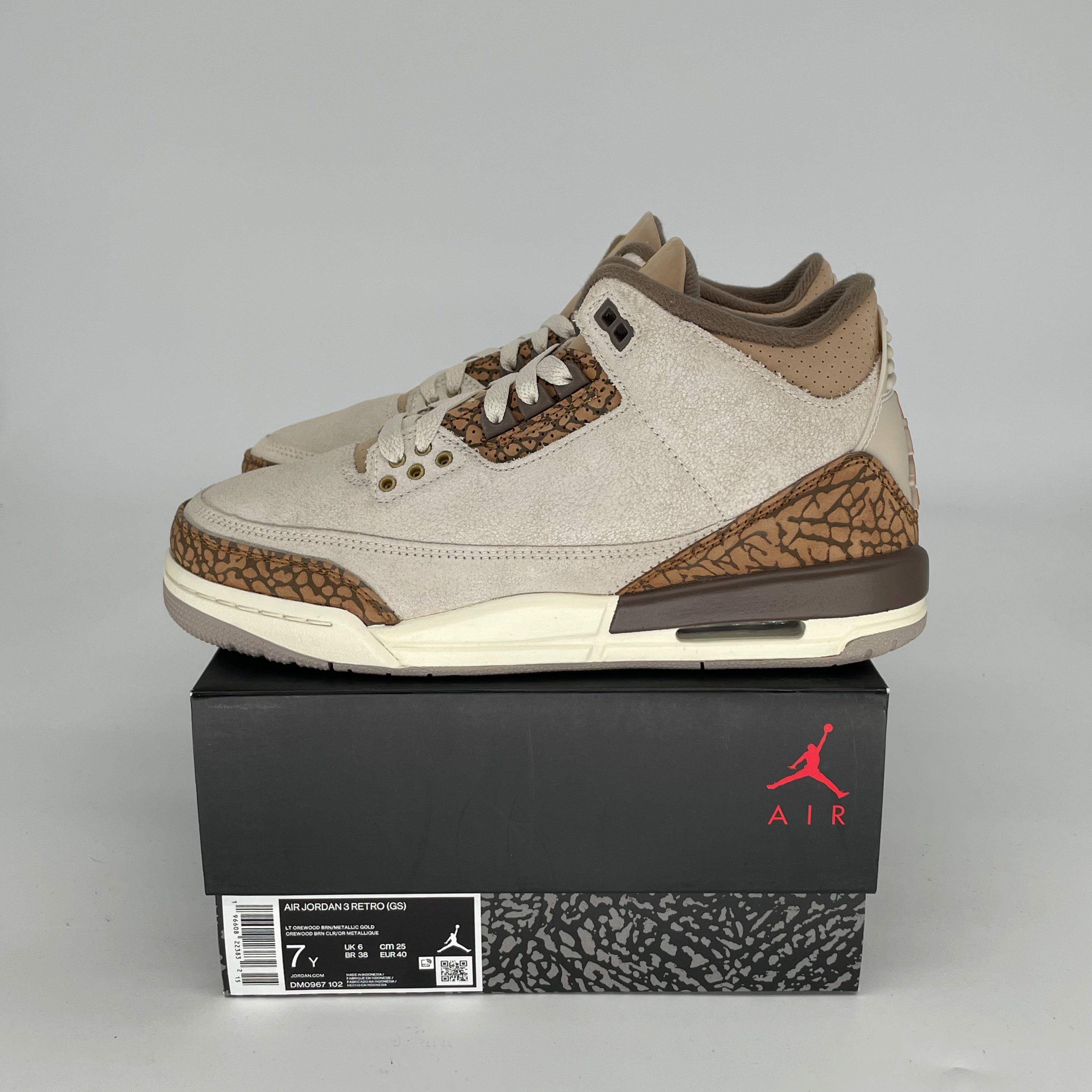 AIR JORDAN 3 PALOMINO Men's/Women's Sneakers - Size 7 & 8.5W (DM0967-102) - Retro Basketball Shoes for Casual Wear & Street Style