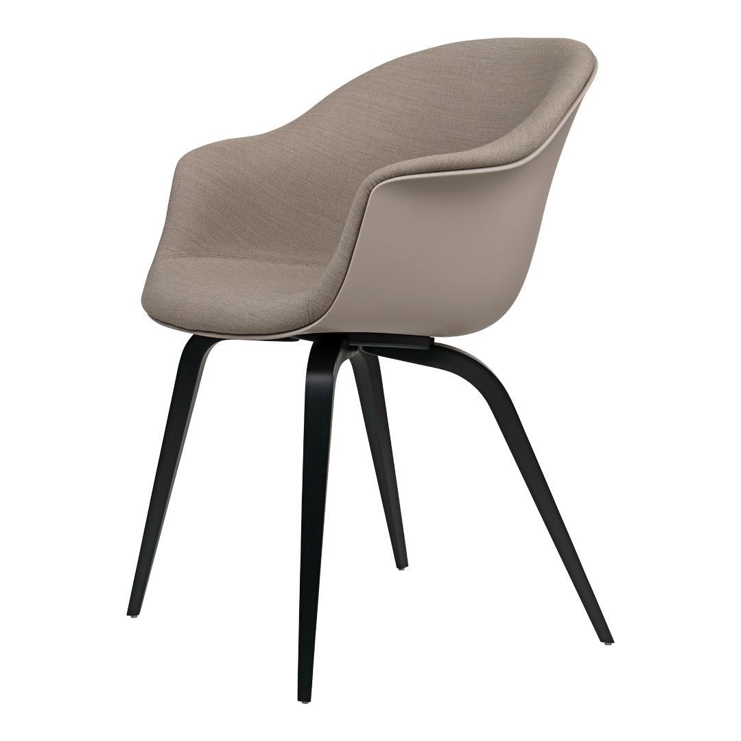 Modern Bat Dining Chair with Front Upholstered Seat & Black Beech Wood Base - Perfect for Kitchen, Dining Room, and Restaurant Settings