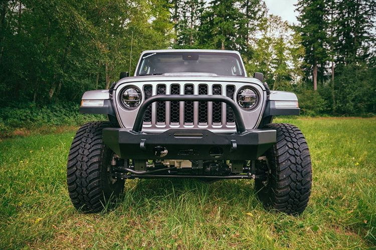 Body Armor JL 19532 Heavy Duty Front Bumper for Jeep Gladiator JT (2007-2024) | Winch Ready Mid Stubby Design | Off-Road & Adventure Protection