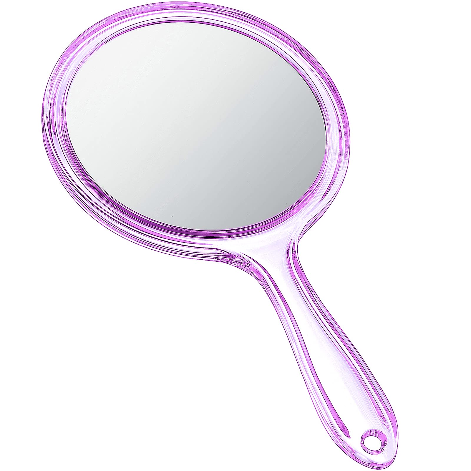 Jetec Double Sided Hand Mirror - 1X/2X Magnifying Makeup Mirror with Ergonomic Handle, Round Shape for Precise Makeup Application (Purple) | Perfect for Home Vanity, Travel & Salon Use