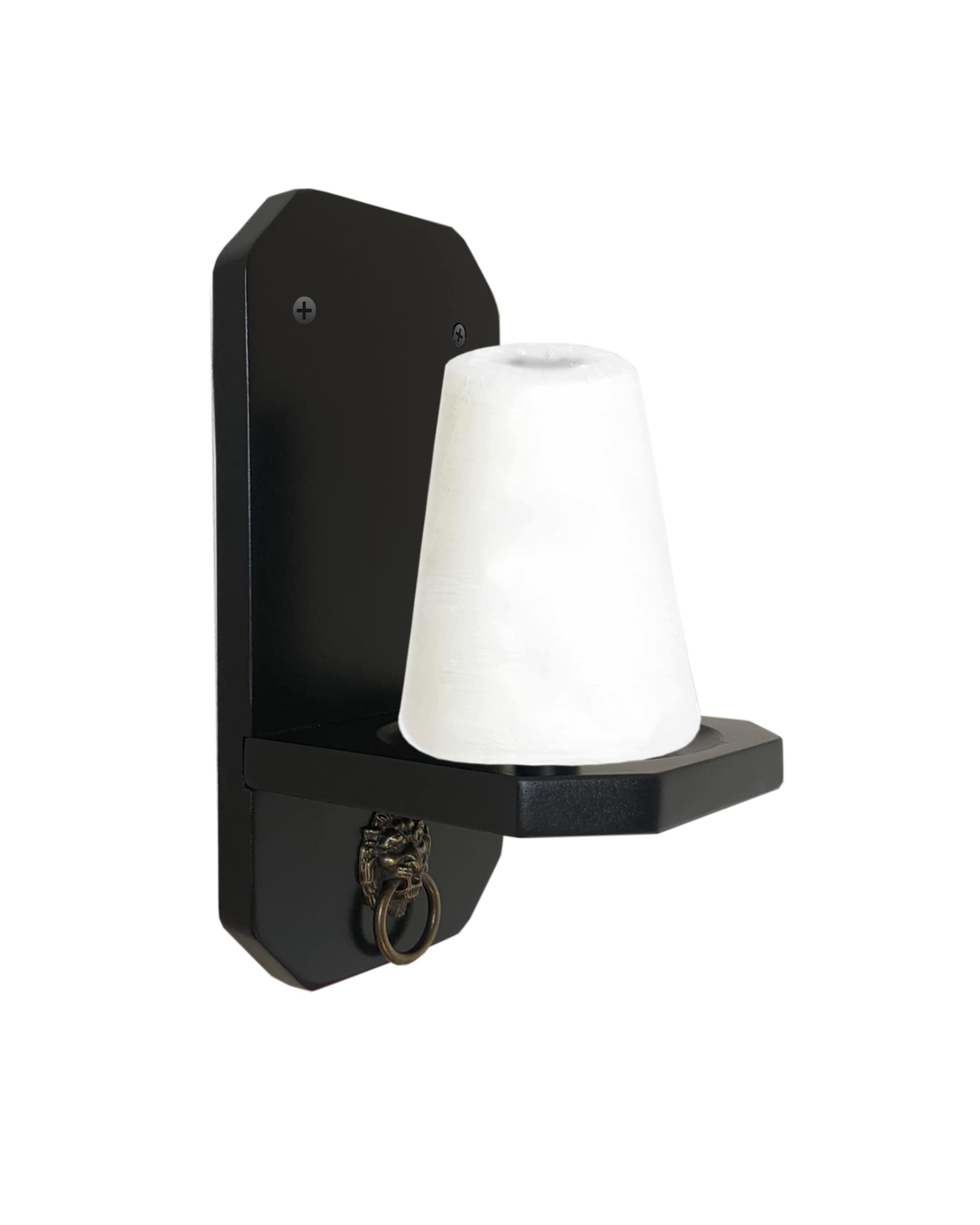 Wall Mounted Cone Chalk Holder for Pool Table - Solid Wood Hand Chalk Holder in Classic Oak, Mahogany & Black Finish | Perfect for Billiards, Game Rooms & Bars (Chalk Not Included)
