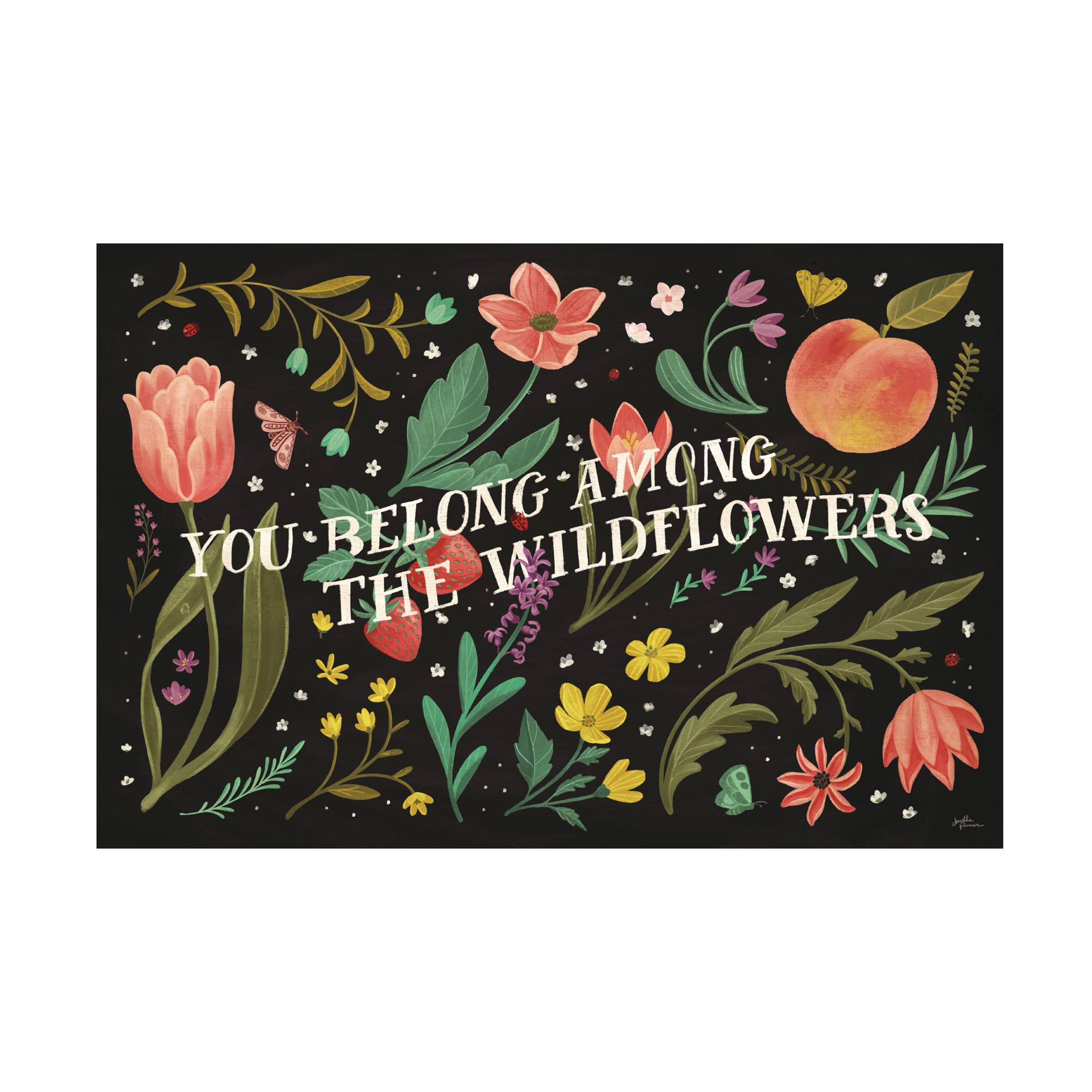 Janelle Penner Spring Botanical IV Black Canvas Wall Art - Modern Floral Home Decor for Living Room, Bedroom & Office - Handmade Framed Painting for Housewarming Gift